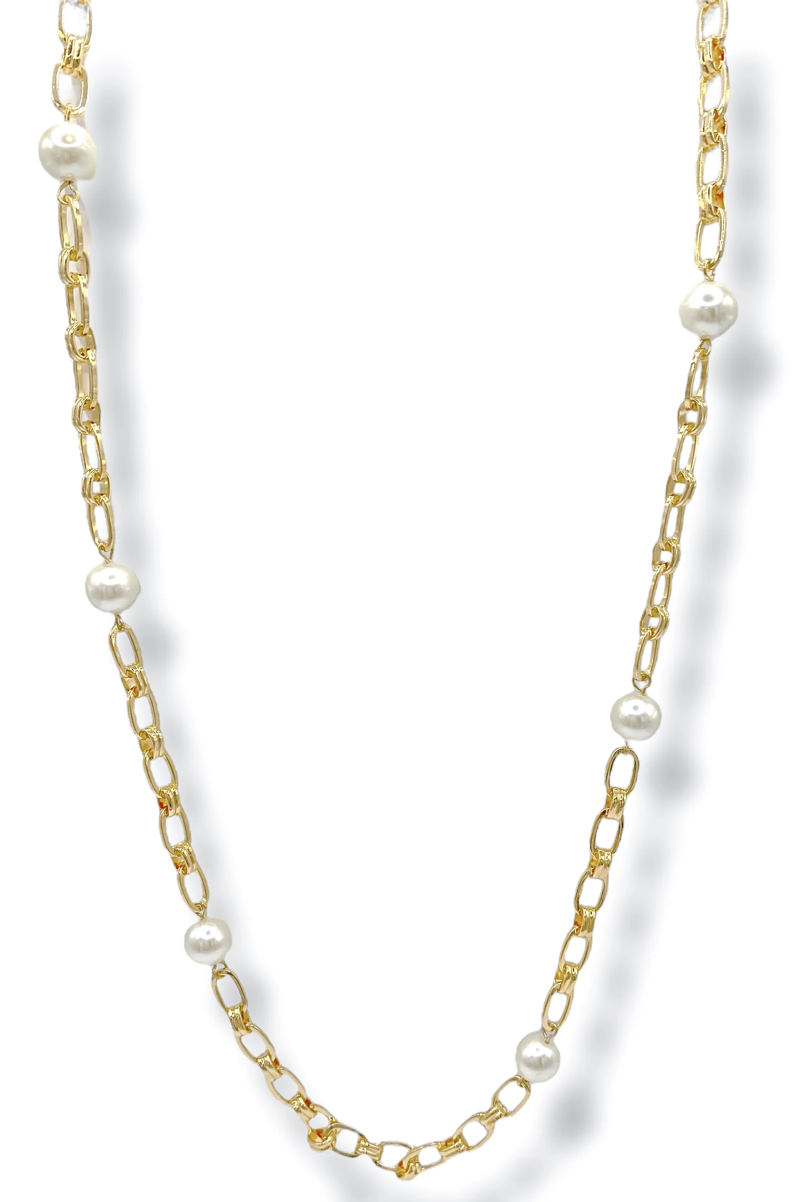 Back To The Start Pearl Linked Chain Necklace
