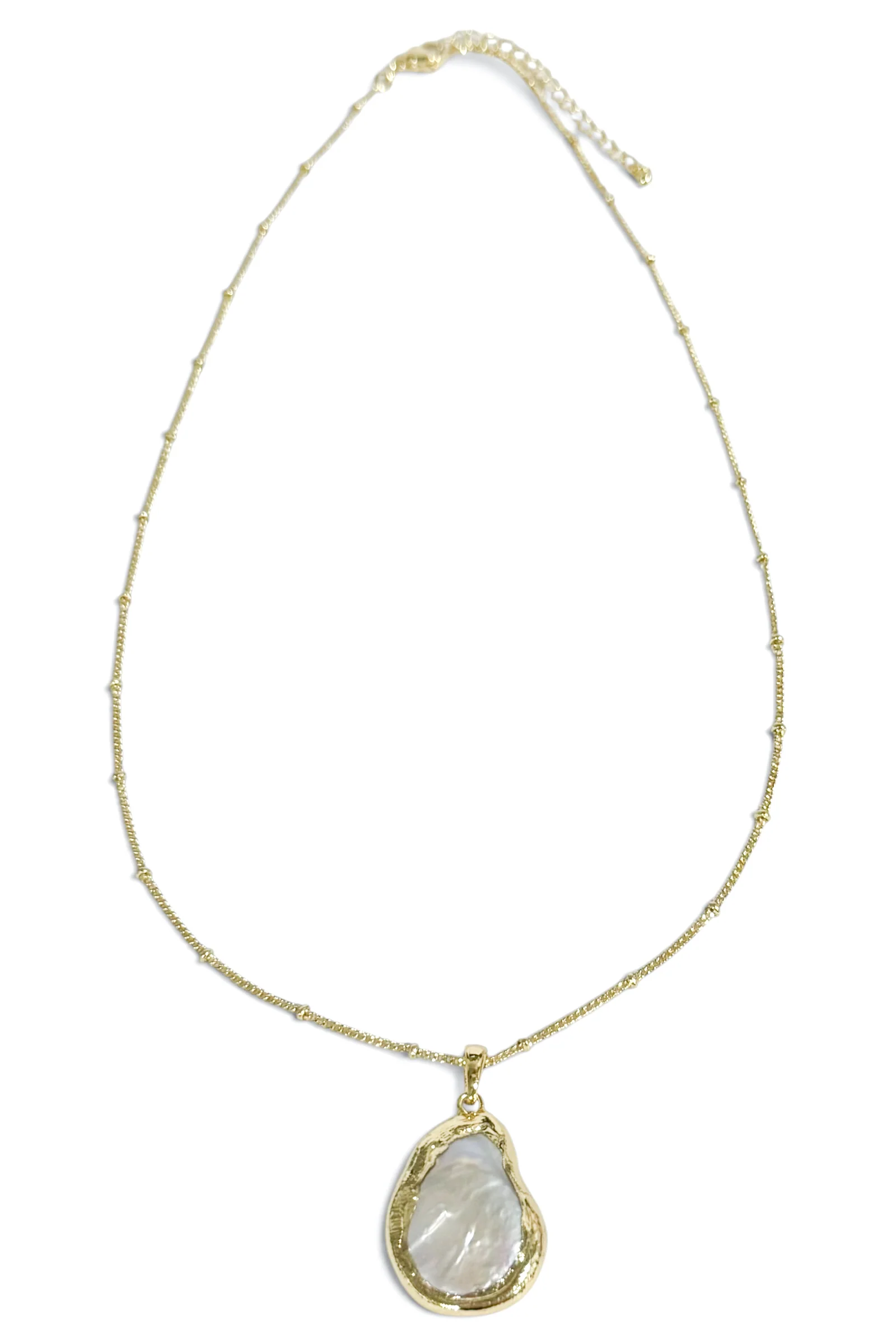 Mya Gold and Cream Pearl Teardrop Necklace