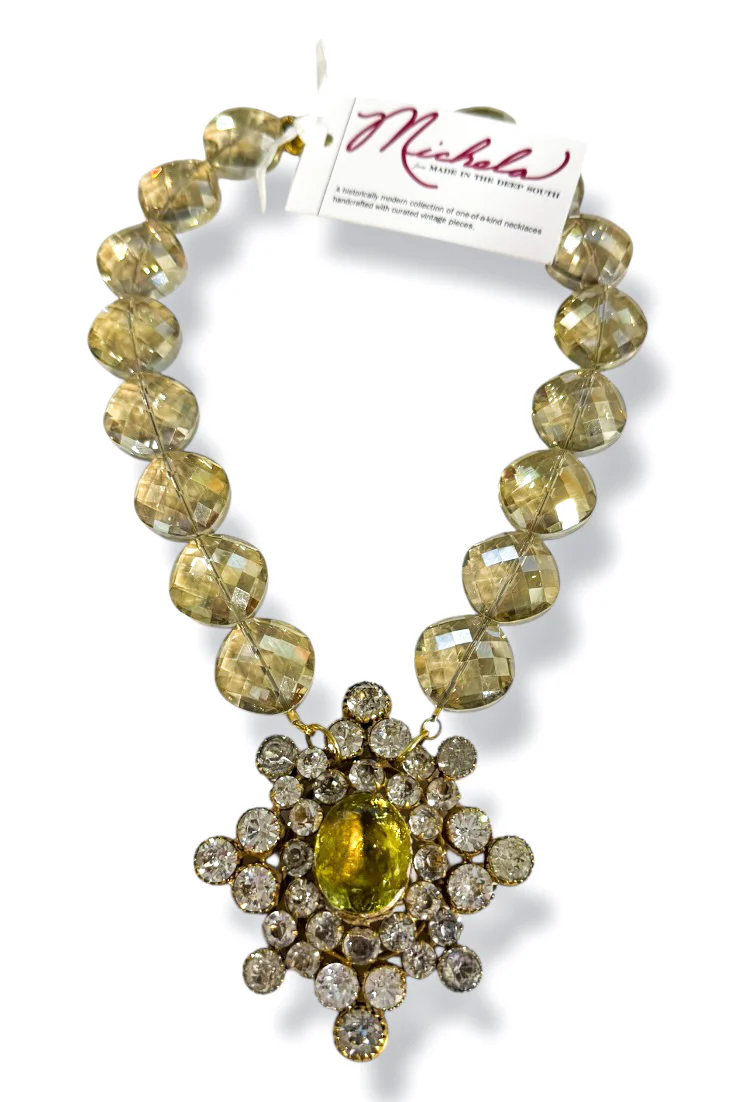 Made in the Deep South 1920s Brooch 1960s Crystal Necklace