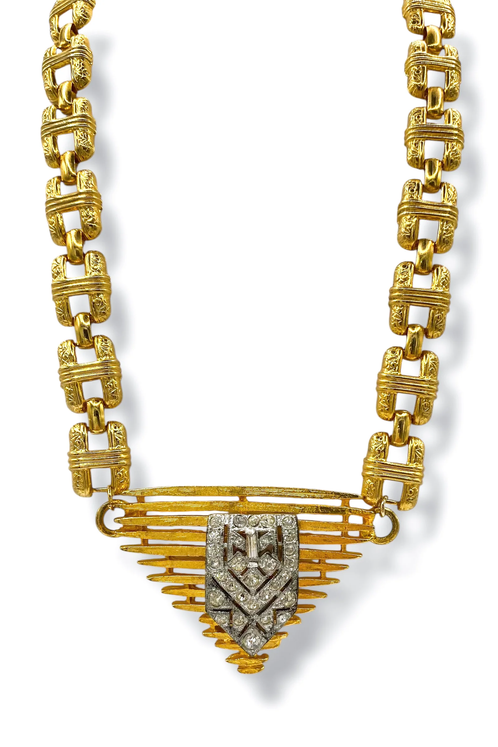 Made In The Deep South 1930s Dress Clip Necklace