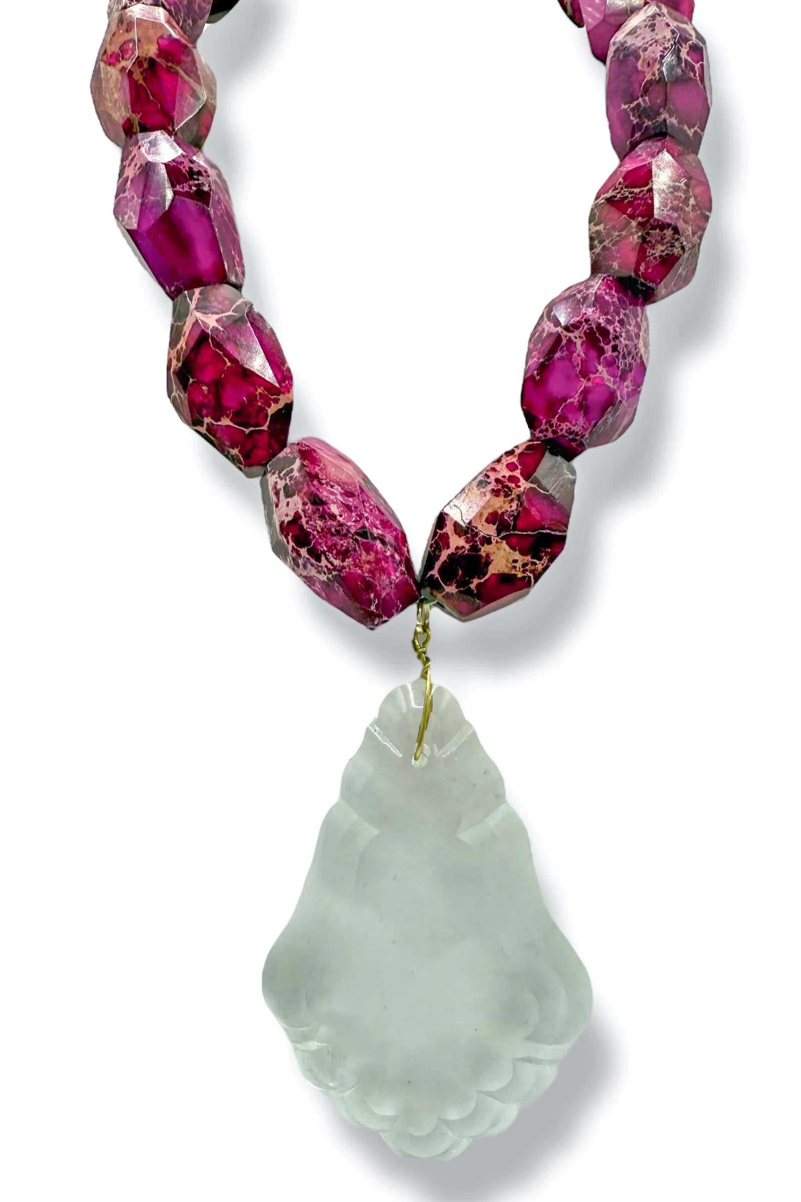 Made in the Deep South 1930s French Chandelier Crystal 1960s Jasper Necklace