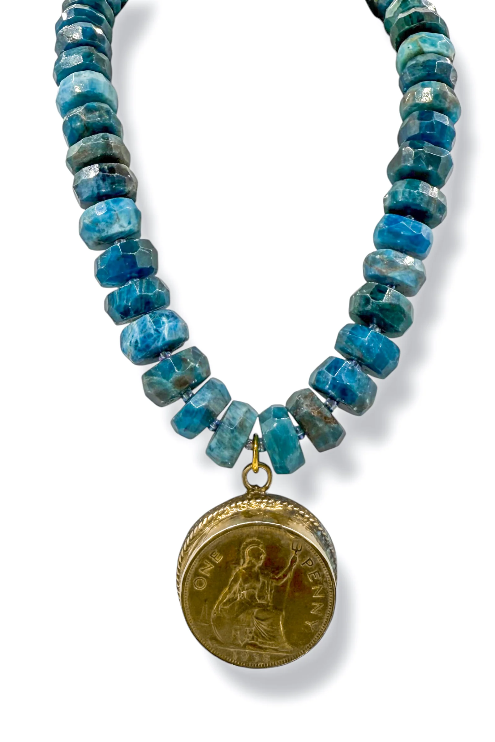 Made in the Deep South 1938 Coin Pendant 1960s Apatite Necklace