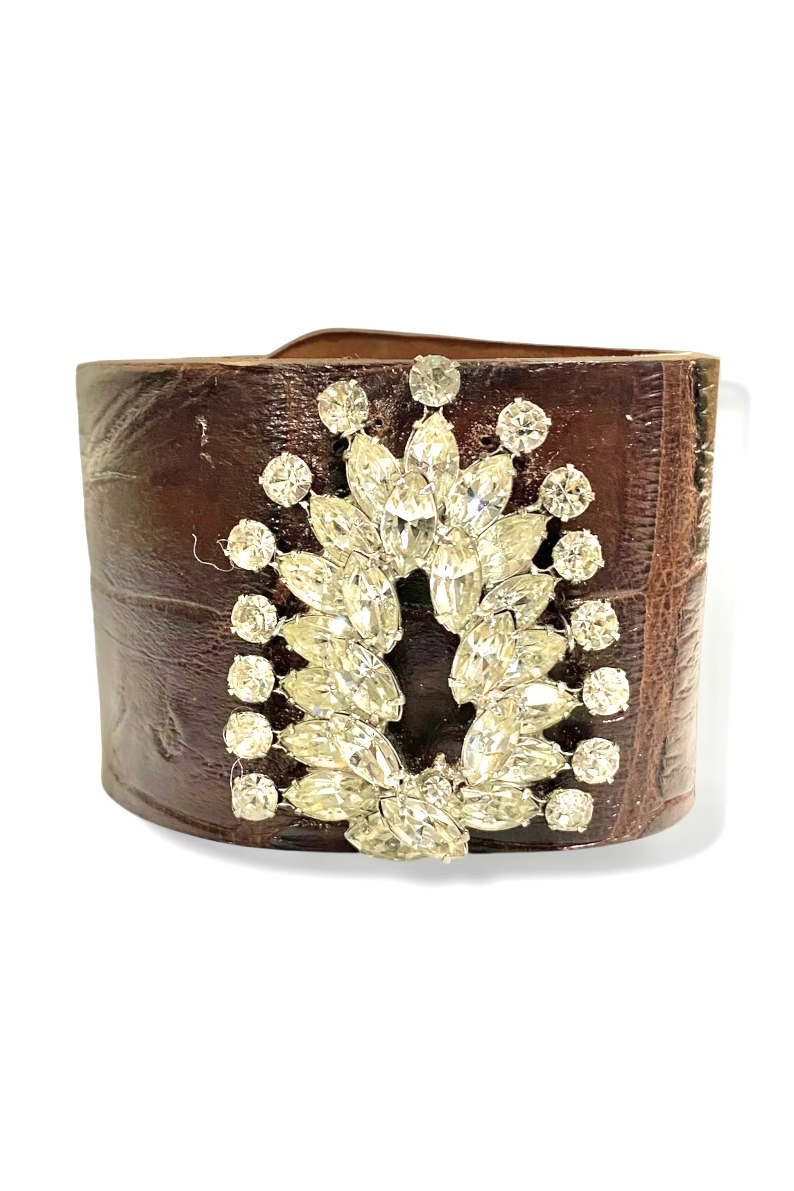 Made in the Deep South 1940s Brooch Genuine Alligator Cuff Bracelet