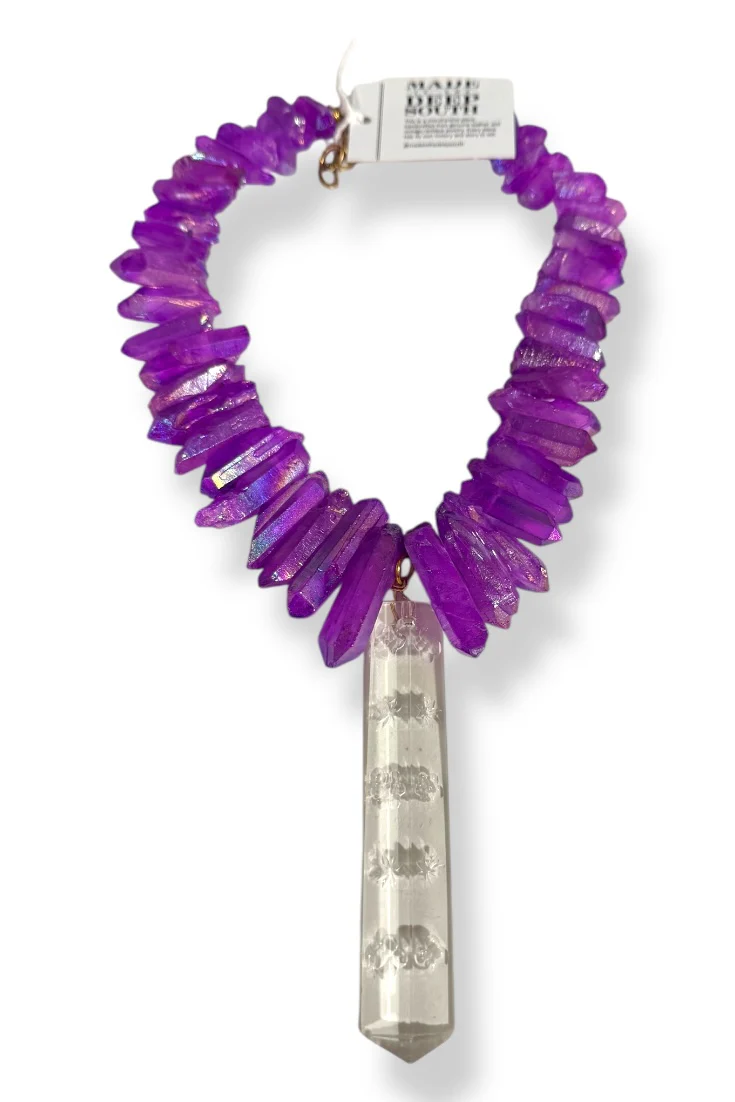 Made in the Deep South 1940s Chandelier Crystal 1970s Quartz Necklace