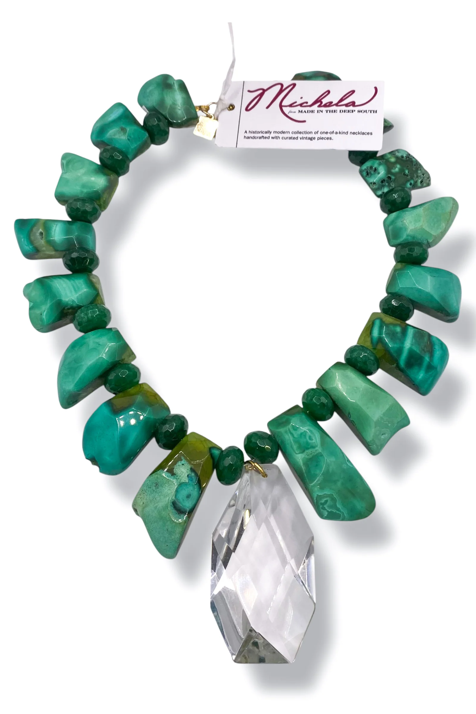 Made in the Deep South 1940s Chandelier Piece 1960s Agate Necklace