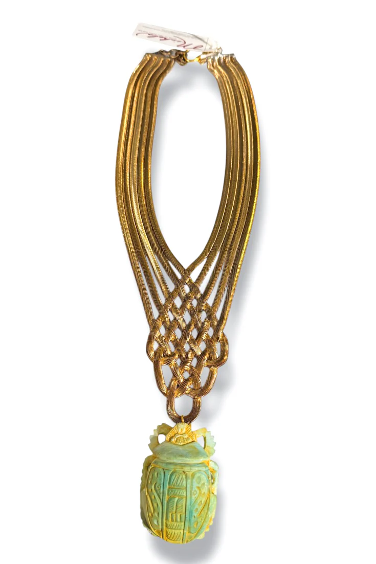 Made in the Deep South 1940s Scarab Pendant 1960s Necklace