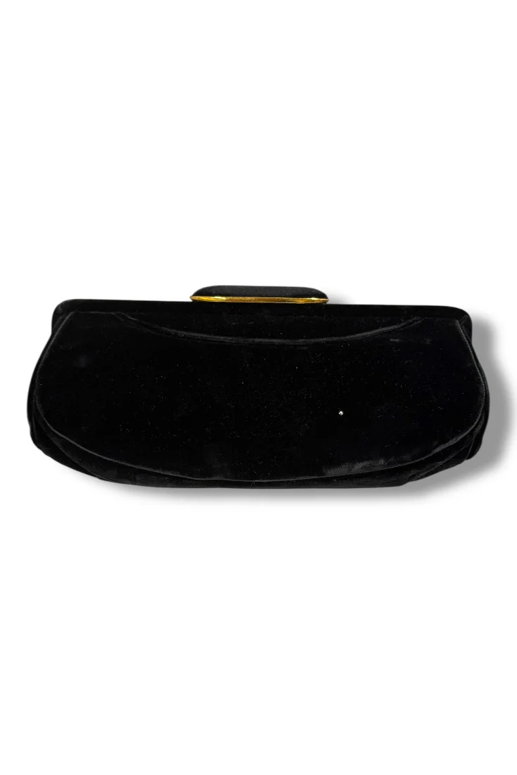 Made in the Deep South 1950s Black Velvet Clutch