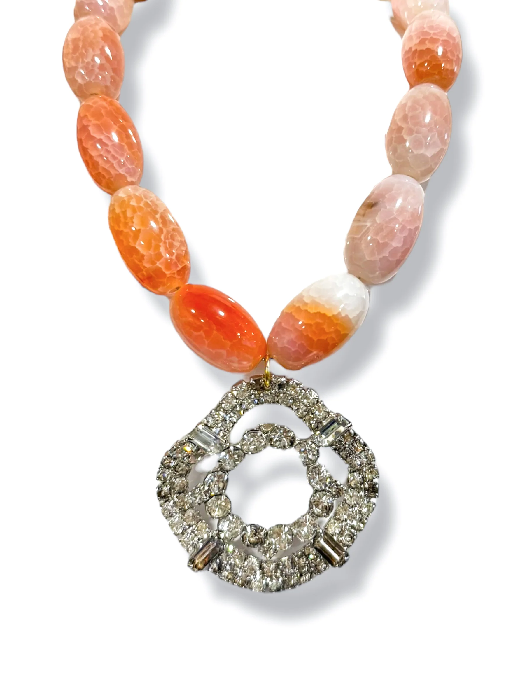 Made in the Deep South 1950s Brooch 1960s Agate Necklace