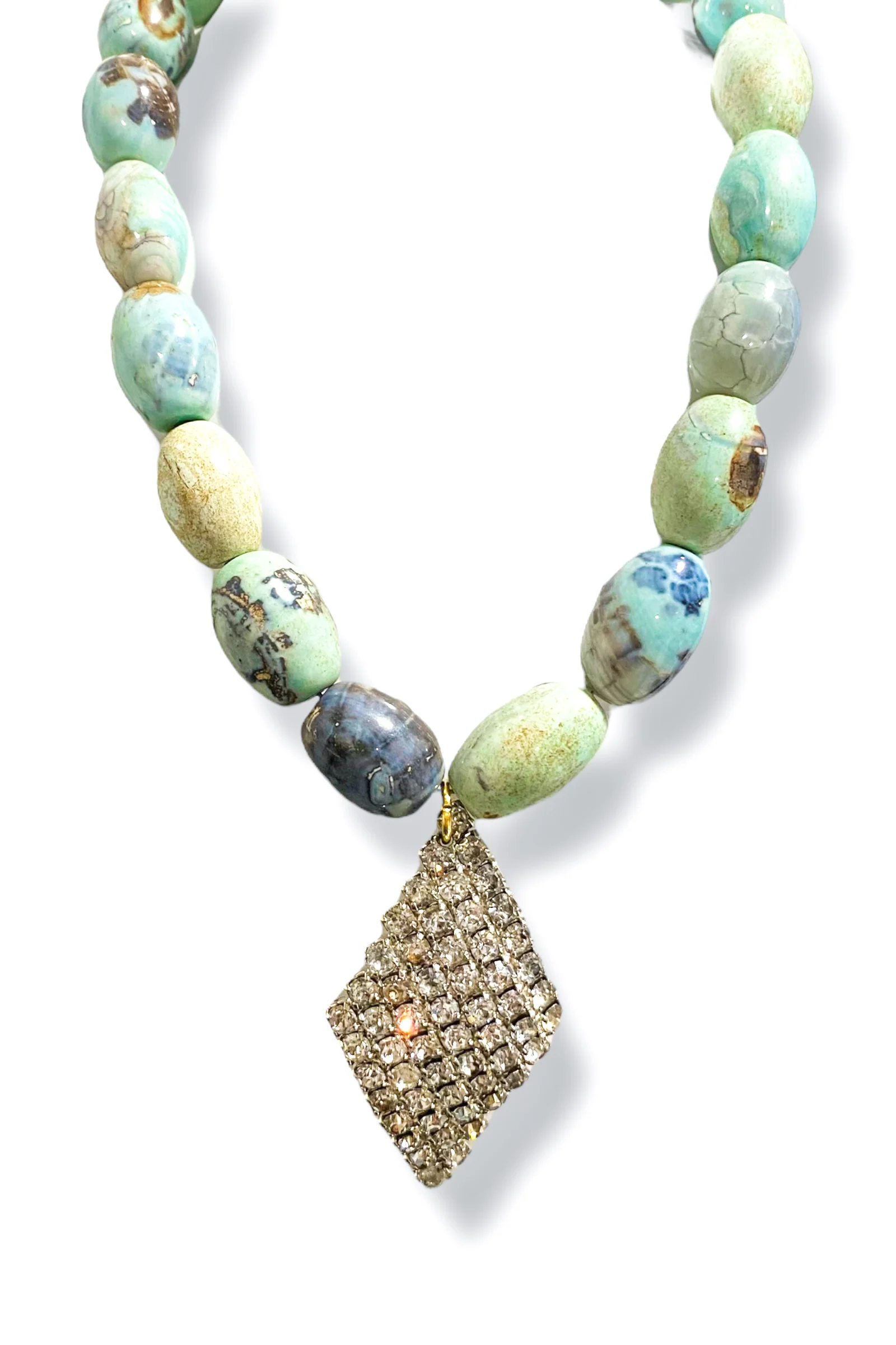 Made in the Deep South 1950s Brooch 1960s Agate Necklace