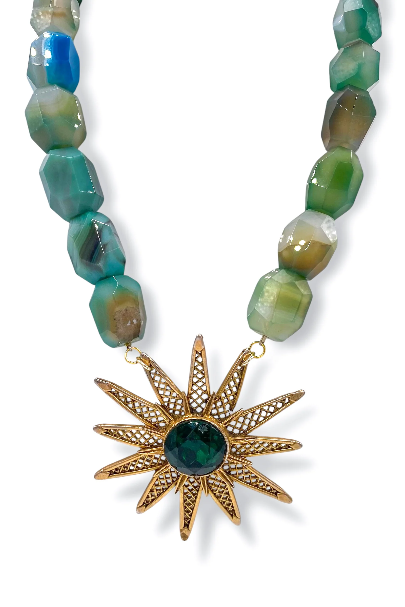 Made in the Deep South 1950s Brooch 1960s Agate Necklace