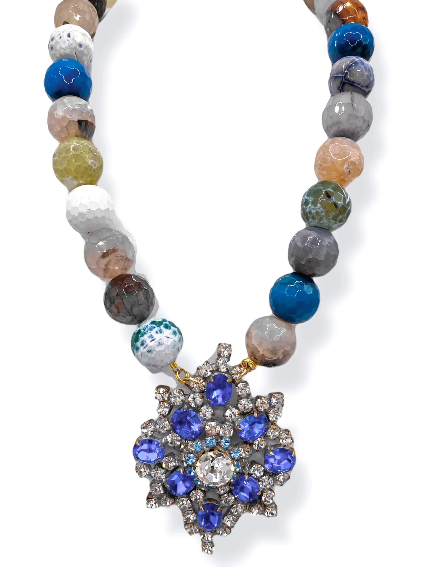 Made in the Deep South 1950s Brooch 1960s Agate Necklace
