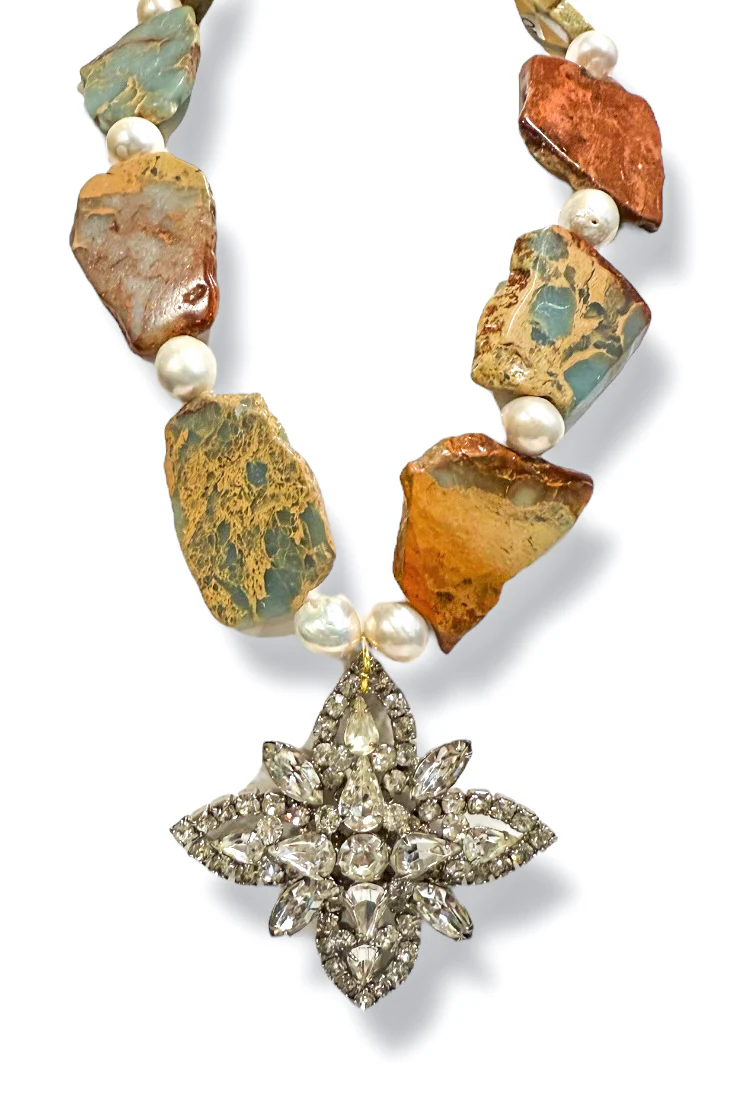 Made in the Deep South 1950s Brooch 1960s Jasper Necklace
