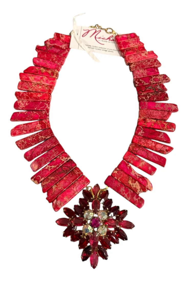 Made in the Deep South 1950s Brooch 1960s Jasper Necklace