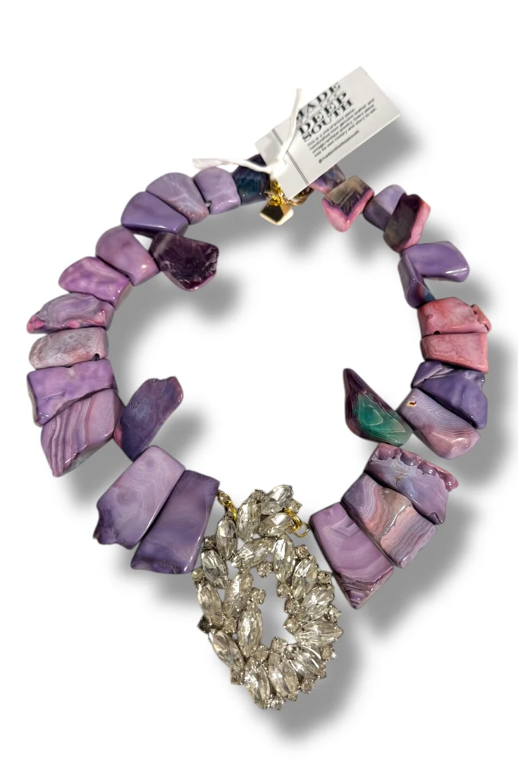 Made in the Deep South 1950s Brooch 1970s Agate Necklace