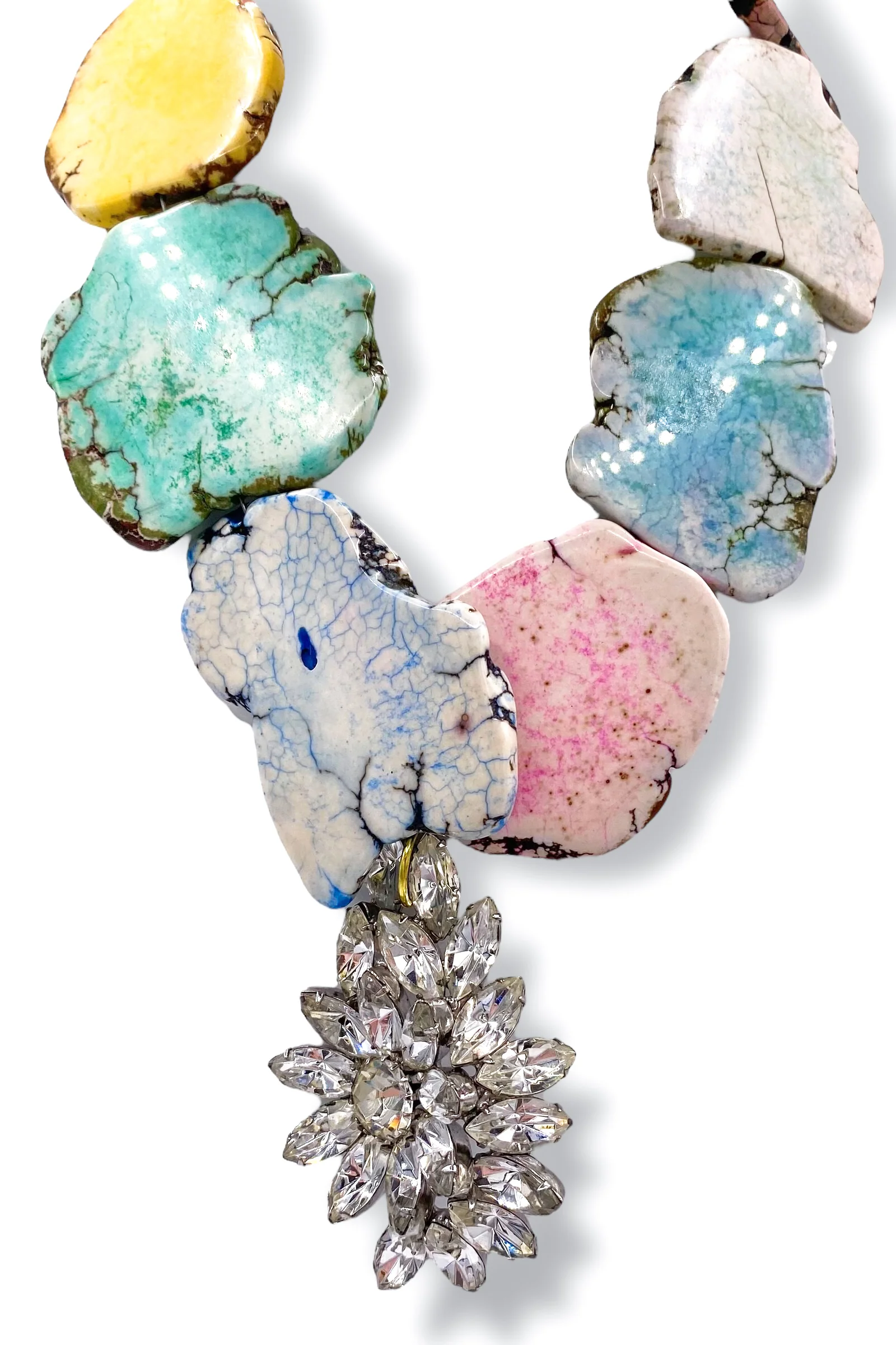 Made in the Deep South 1950s Brooch 1970s Howlite Necklace
