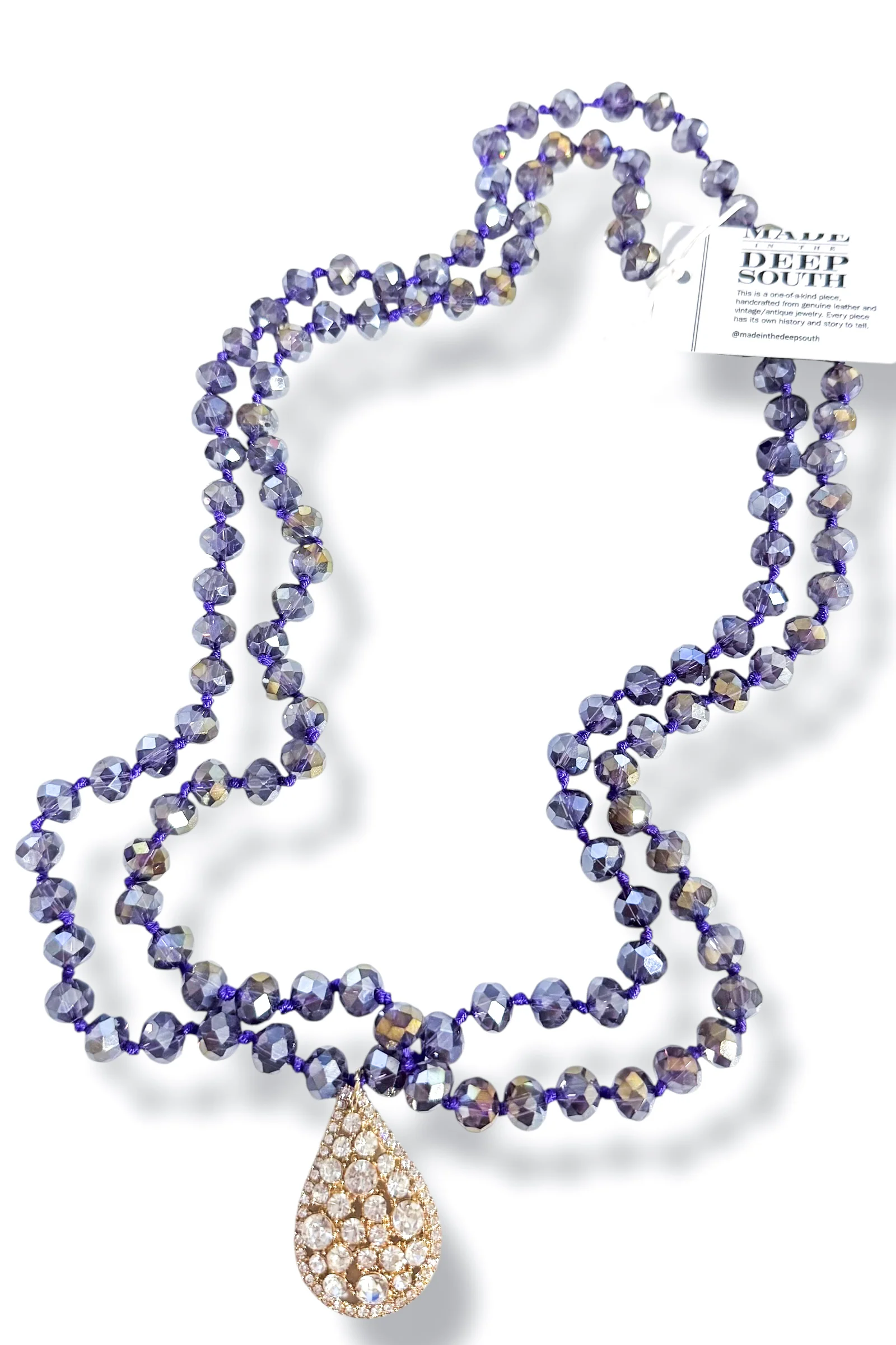 Made in the Deep South 1950s Earring 1960s Crystal Bead Necklace