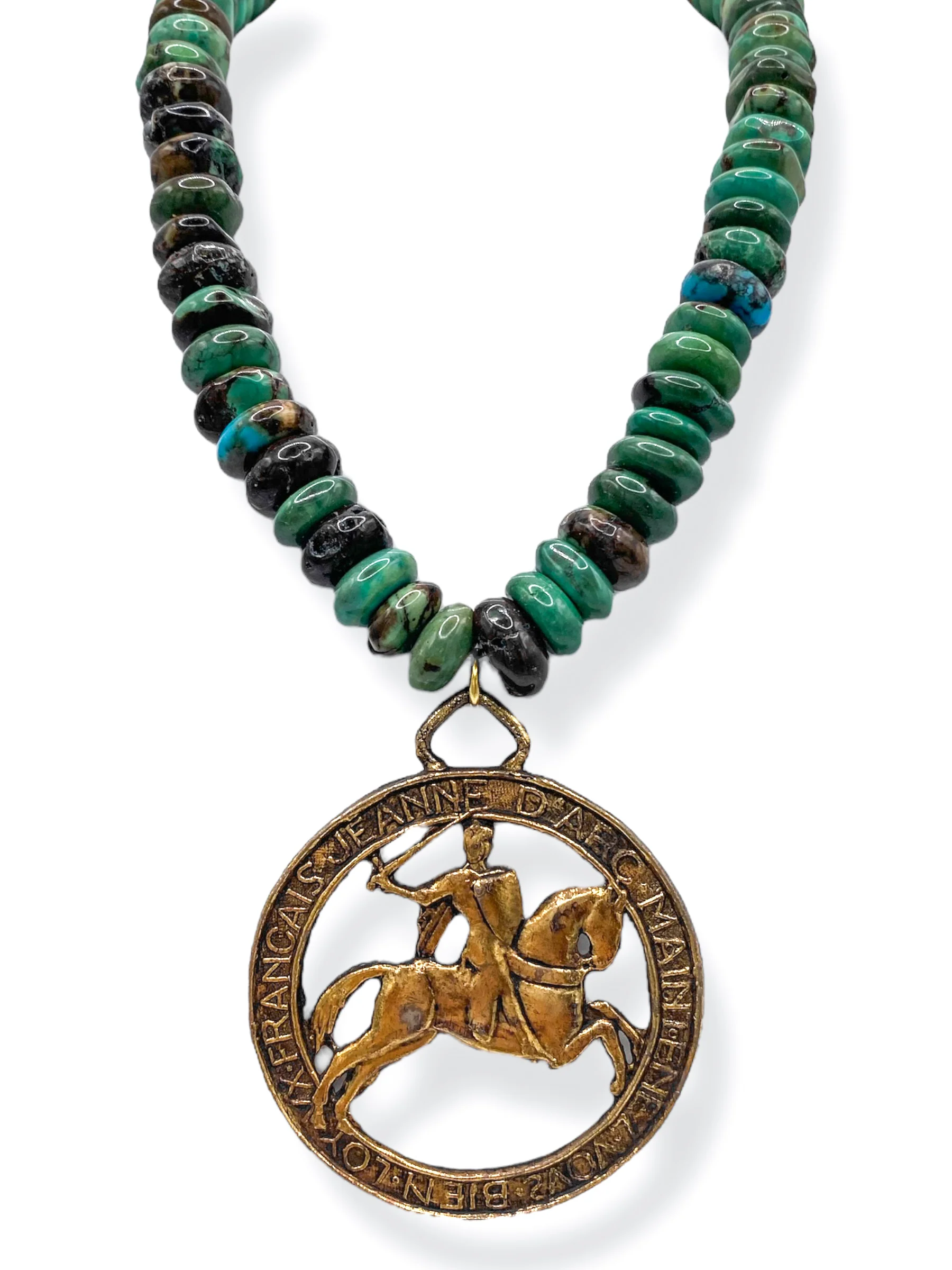Made in the Deep South 1950s Medallion 1960s Turquoise Necklace