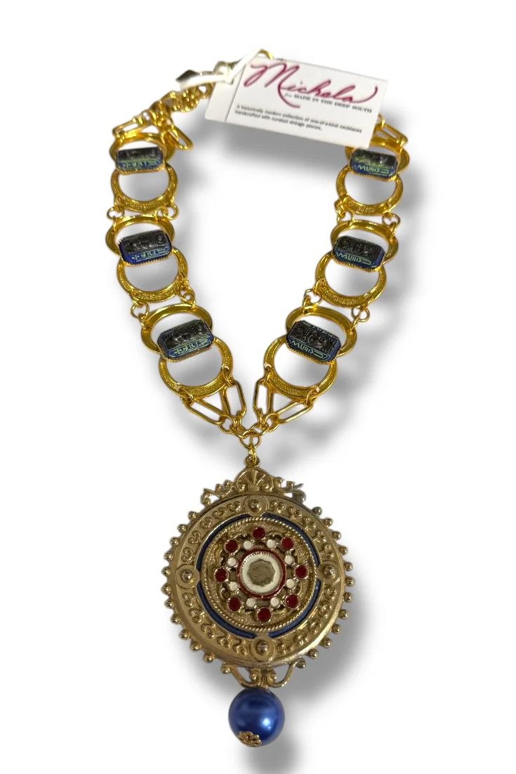 Made in the Deep South 1950s Pendant 1940s Neiger Glass Cabachon Necklace