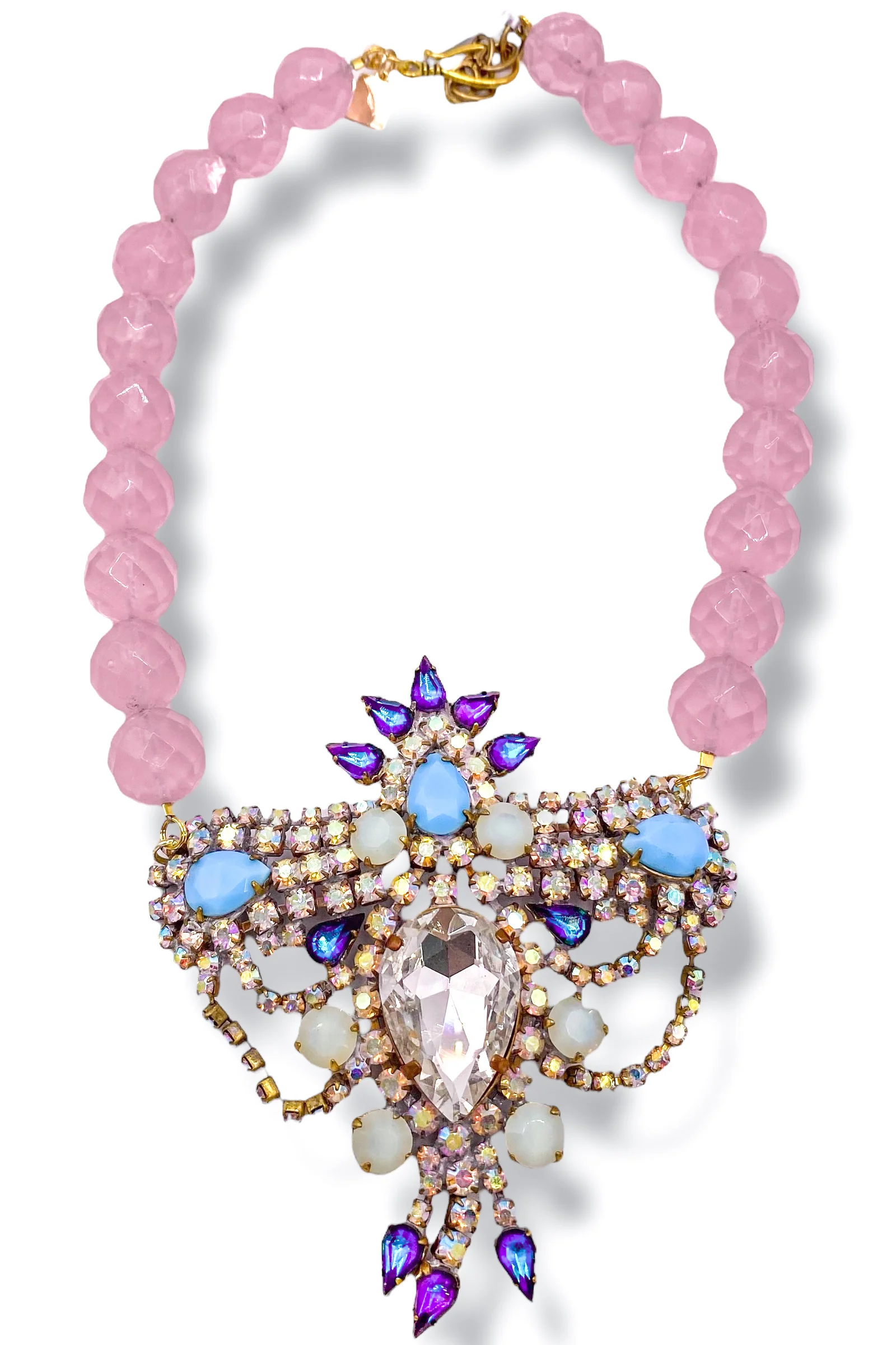 Made in the Deep South 1960s Brooch 1960s Pink Chalcedony Necklace