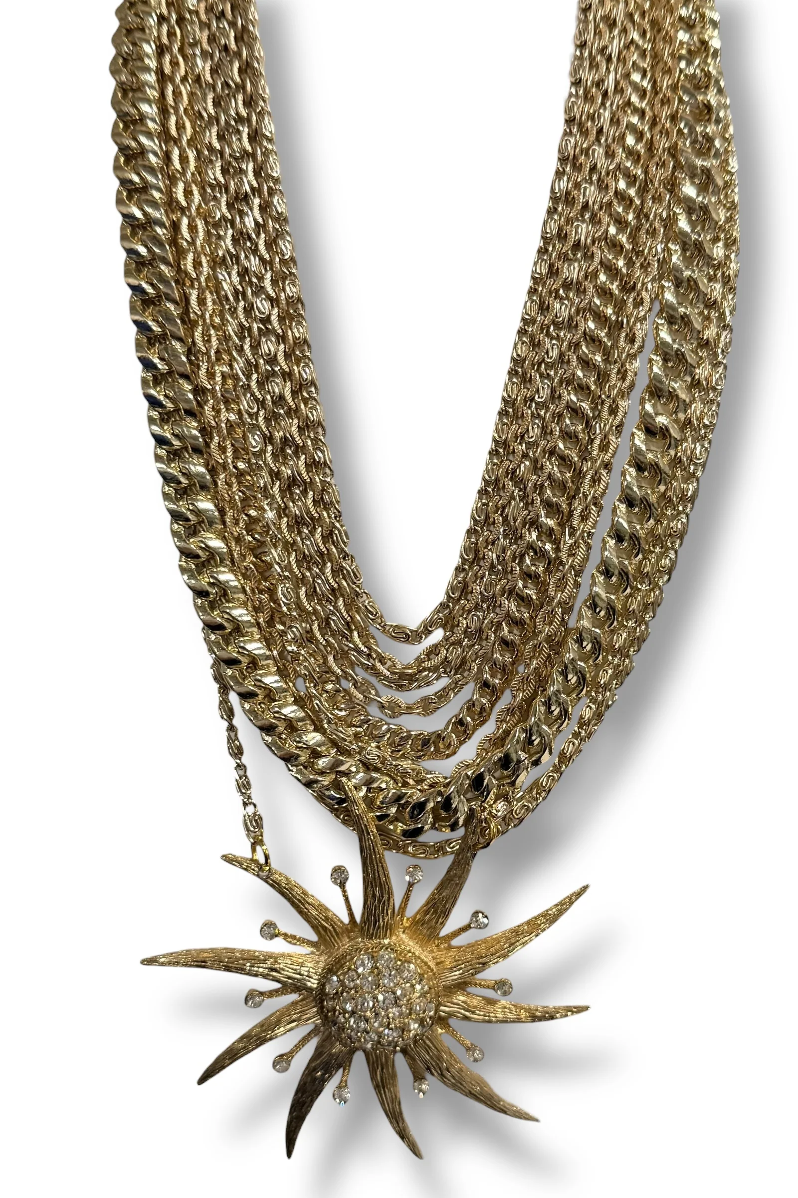 Made in the Deep South 1960s Ledo Flower Brooch 1970s Layered Necklace