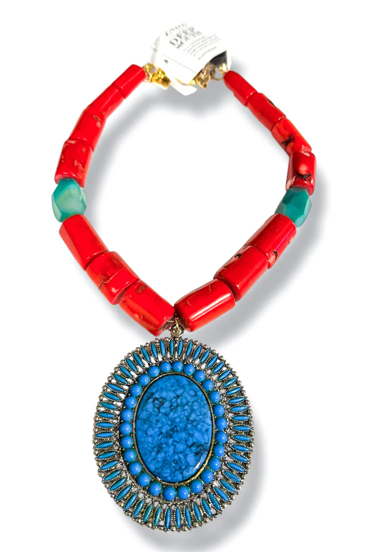 Made in the Deep South 1960s Pendant 1960s Coral Beads Necklace