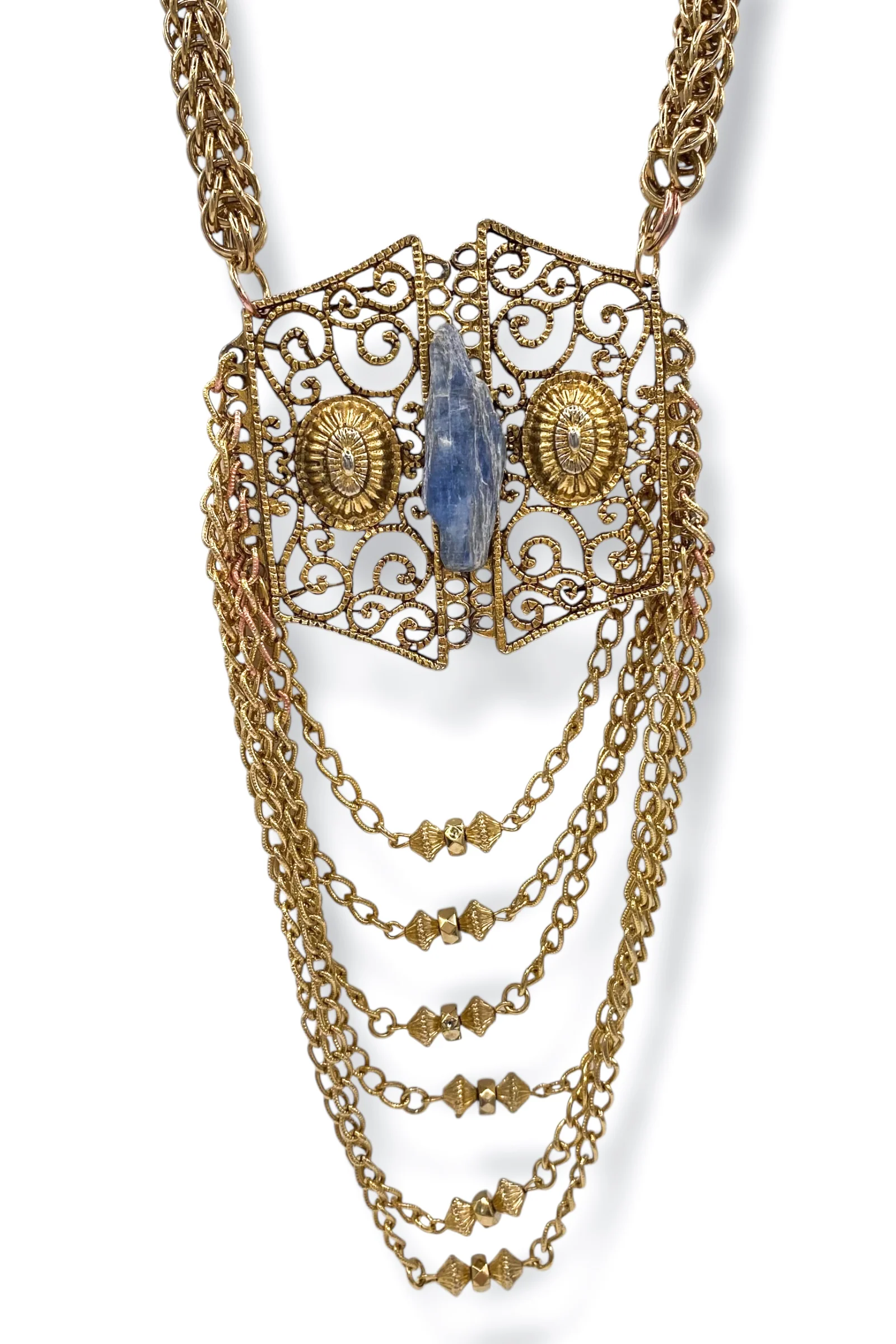 Made in the Deep South 1960S Pendant Kyanite Stone 1960s Chain Necklace