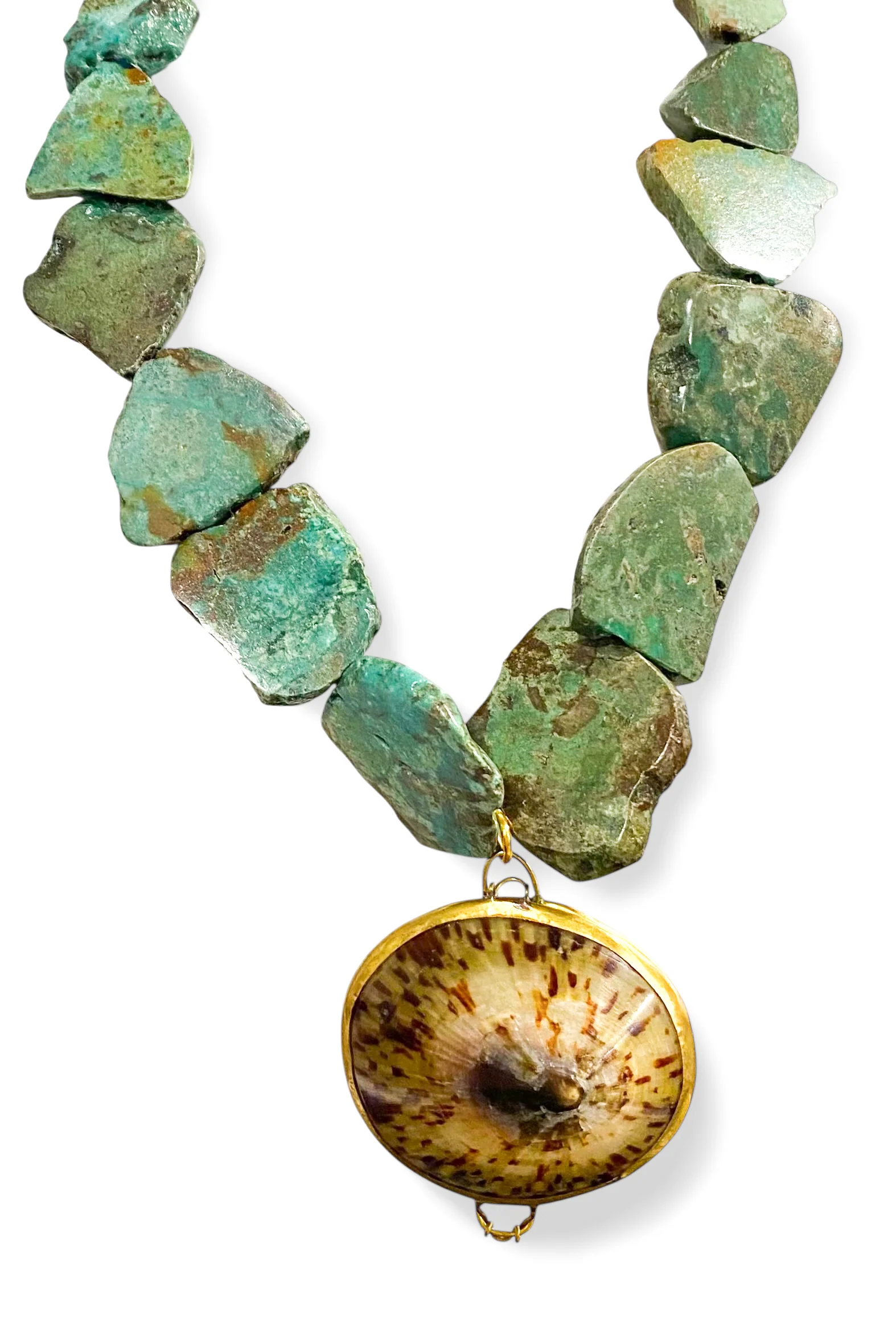 Made in the Deep South 1960s Shell Coin Purse 1960s Turquoise Bead Necklace