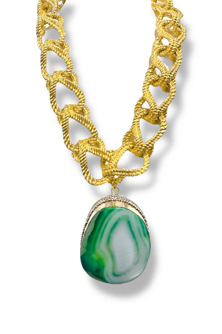 Made in the Deep South 1970s Agate Pendant 1970s Necklace