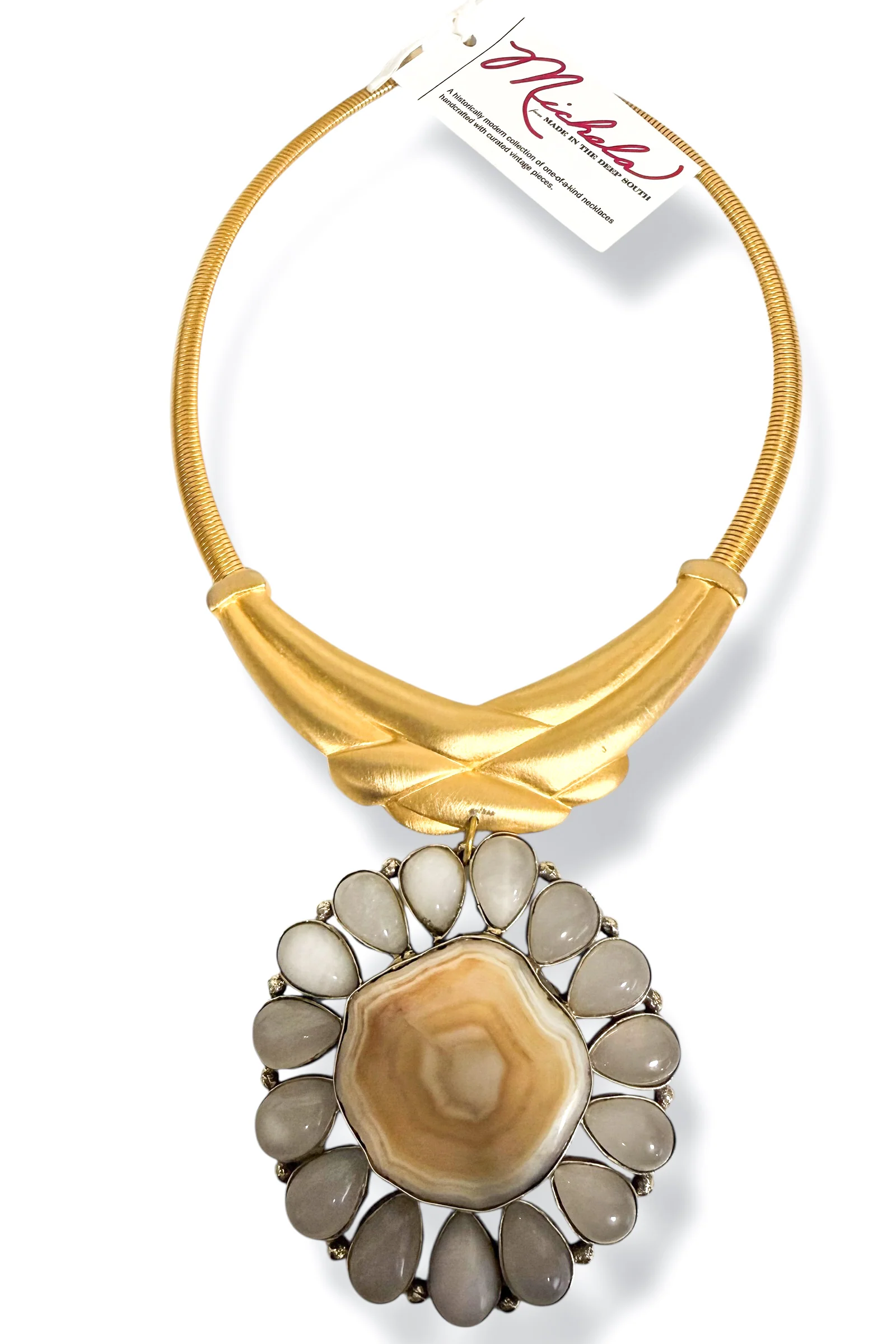 Made in the Deep South 1970s Agate Pendant 1970s Necklace