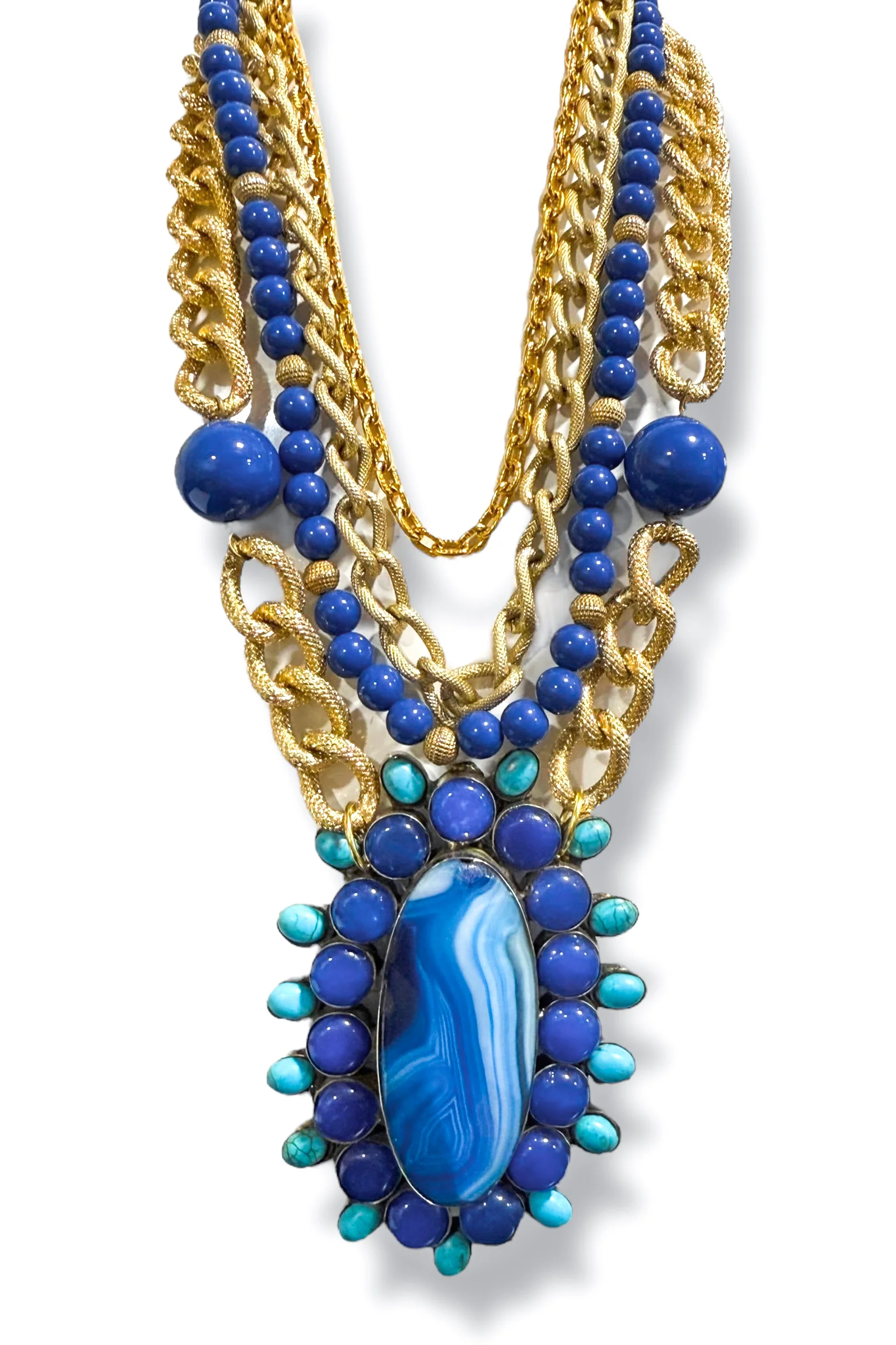 Made in the Deep South 1970s Agate & Turquoise 1950s Necklace