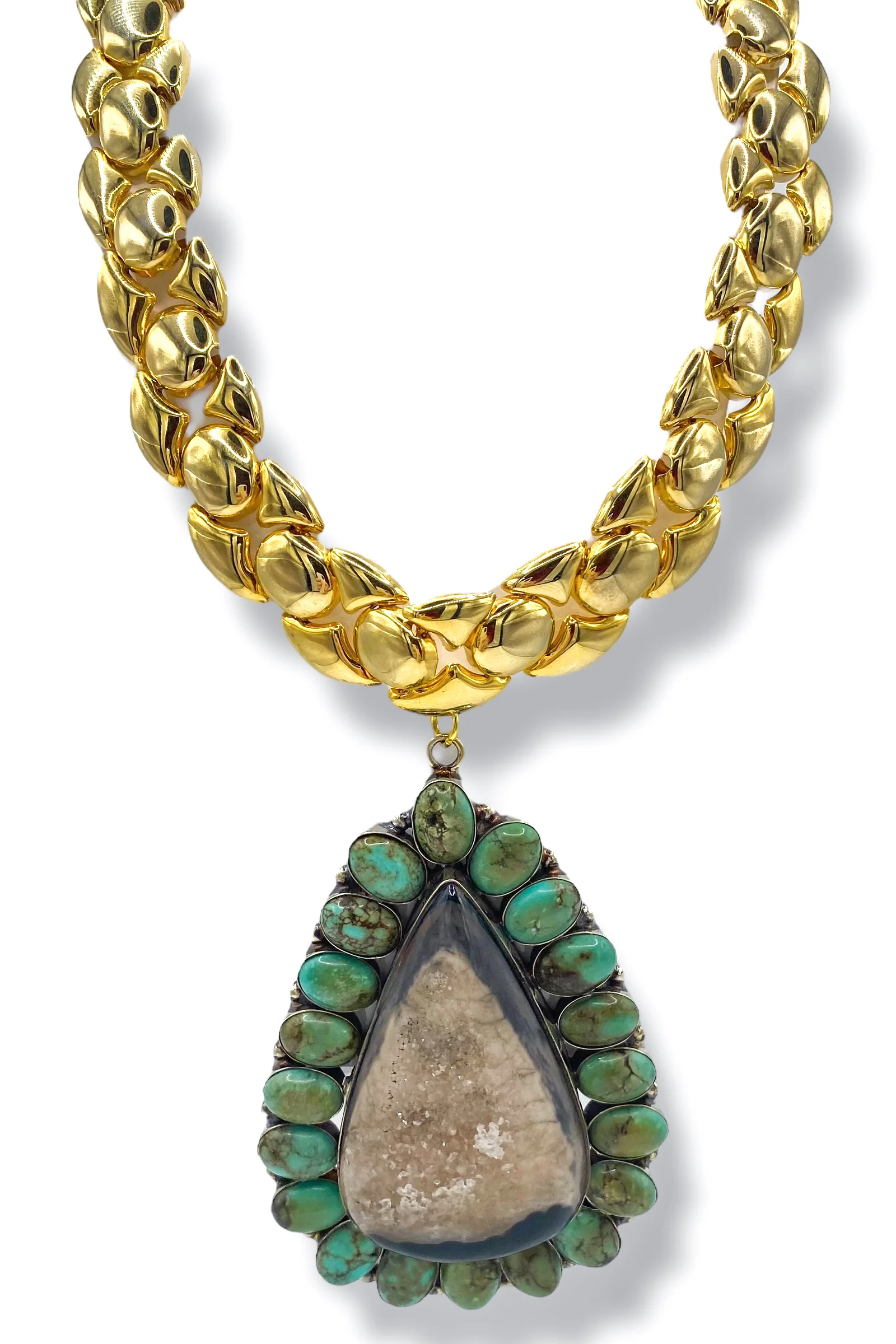 Made In The Deep South 1970s Agate & Turquoise 1970s Necklace