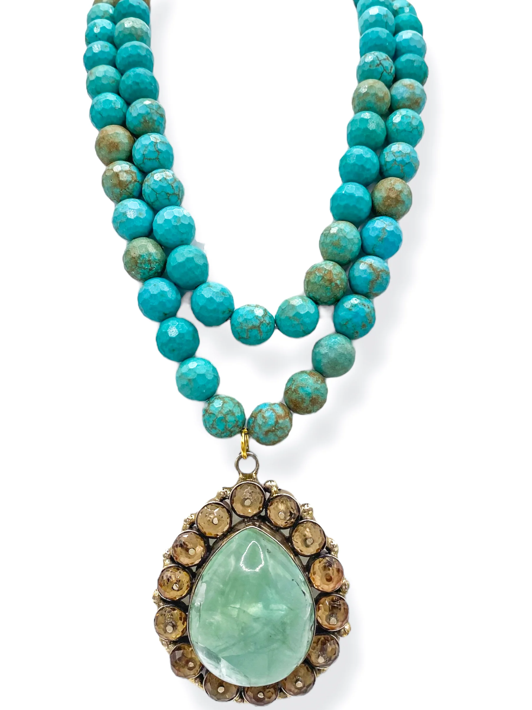 Made in the Deep South 1970s Aquamarine & Topaz Pendant 1960s Turquoise Necklace