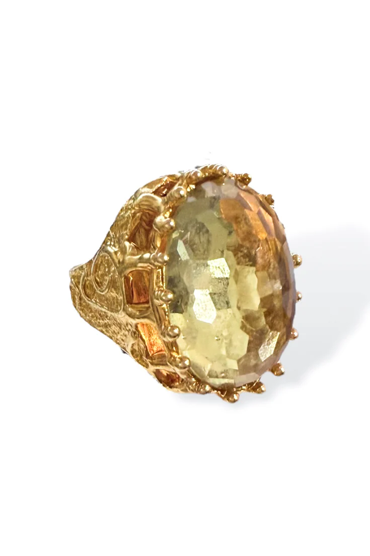 Made in the Deep South 1970s Citrine Size 6.5 Ring