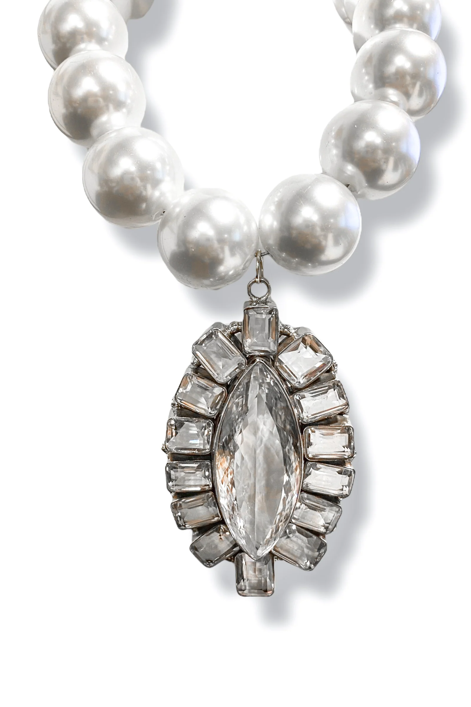 Made in the Deep South 1970s Crystal Quartz Pendant 1970s New Old Stock Necklace
