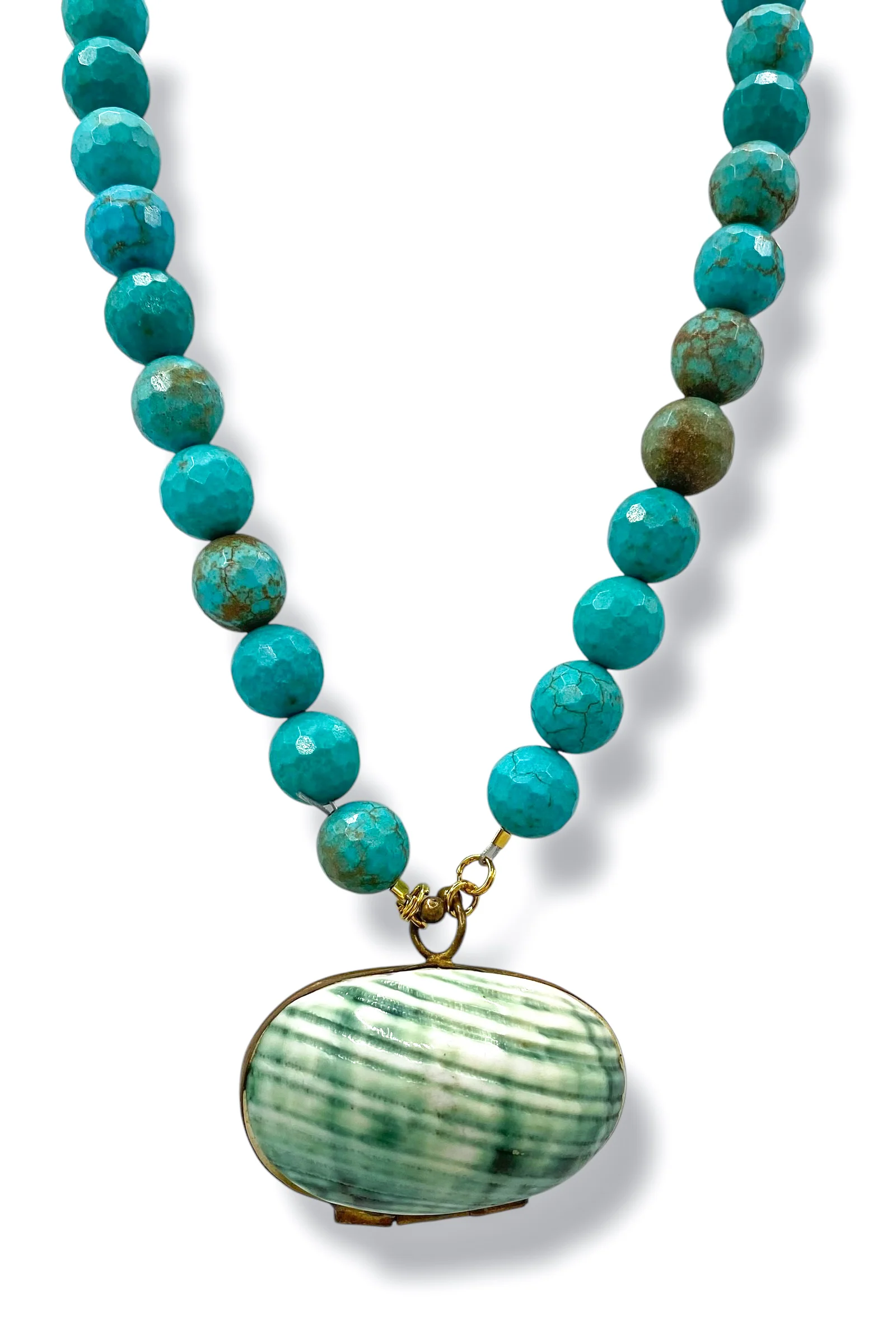 Made In The Deep South 1970s Hinged Trinket Box 1960s Turquoise Necklace