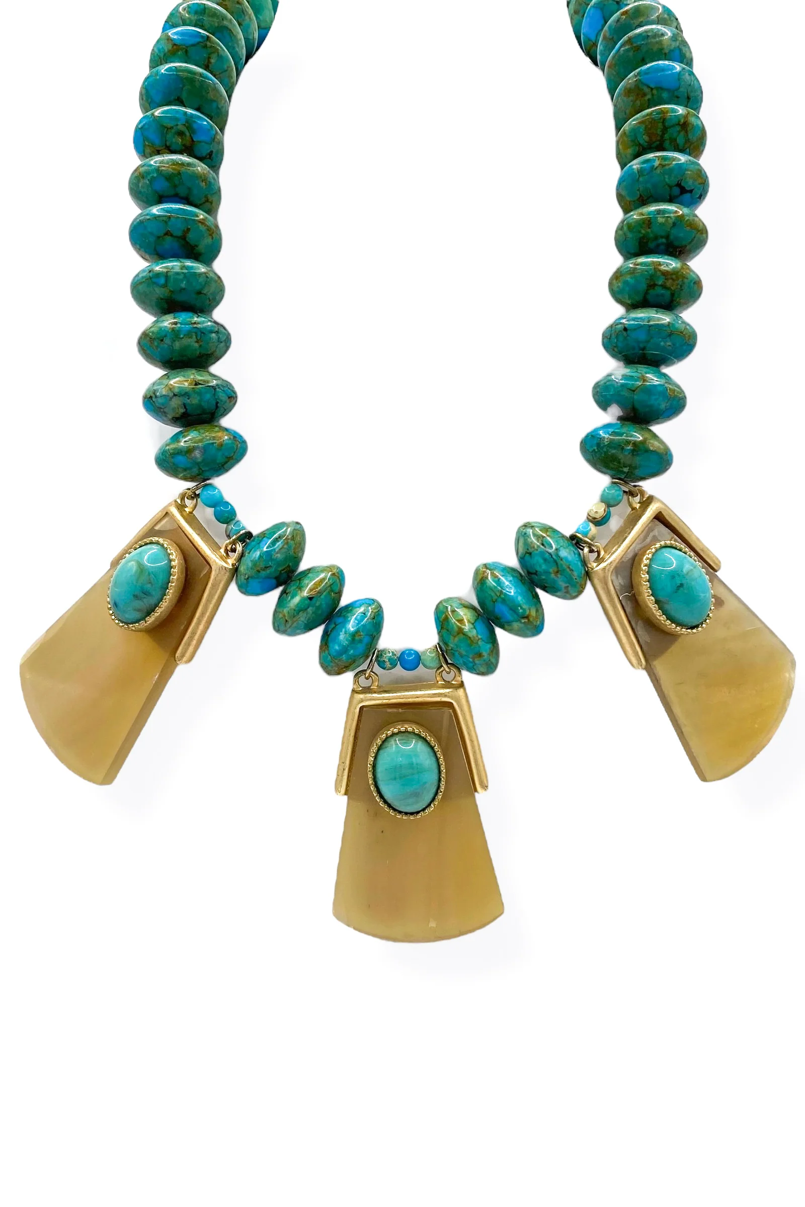 Made In The Deep South 1970s Necklace Pieces 1960s Turquoise Rondelle Necklace
