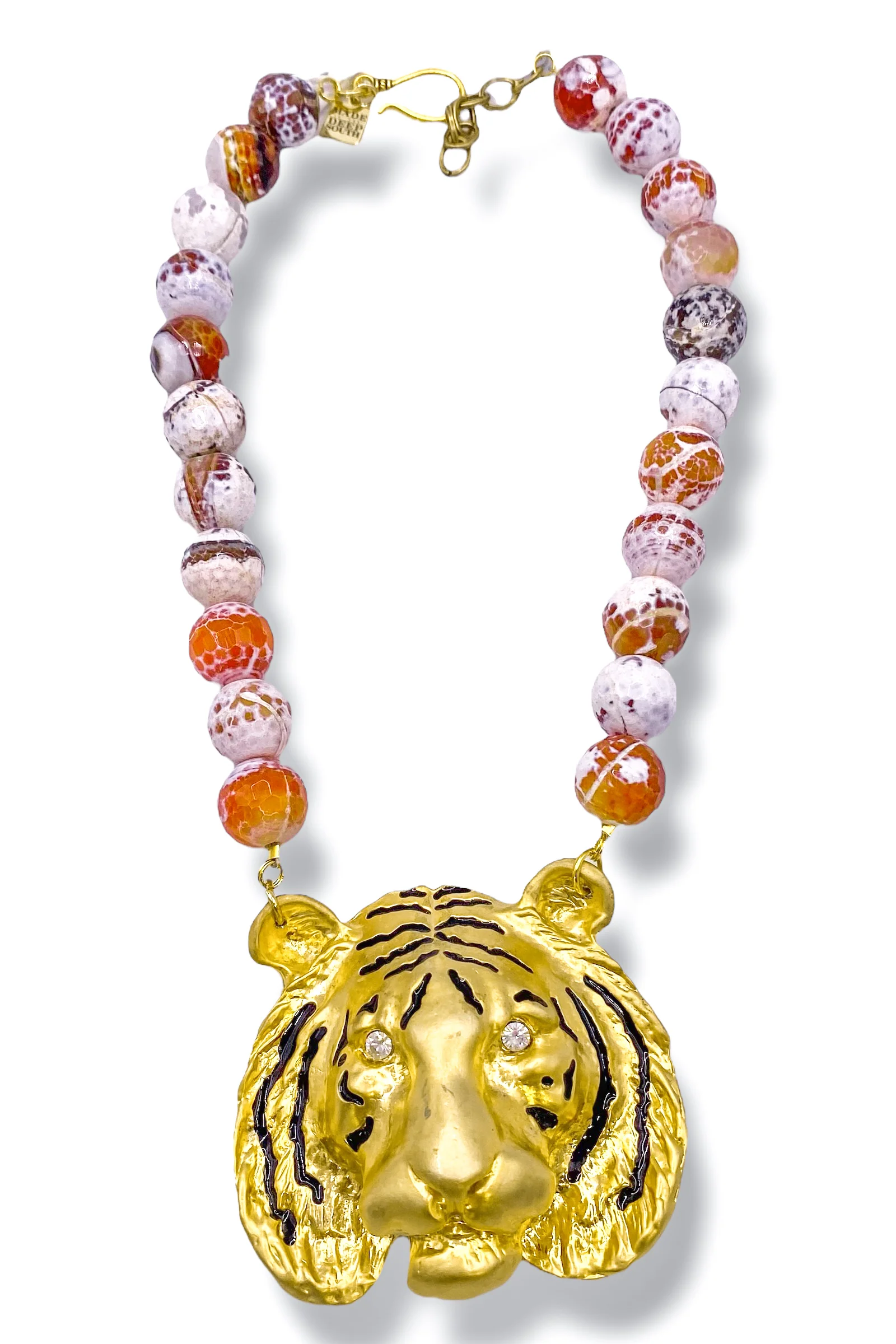 Made in the Deep South 1970s Tiger Pendant 1970s Agate Necklace