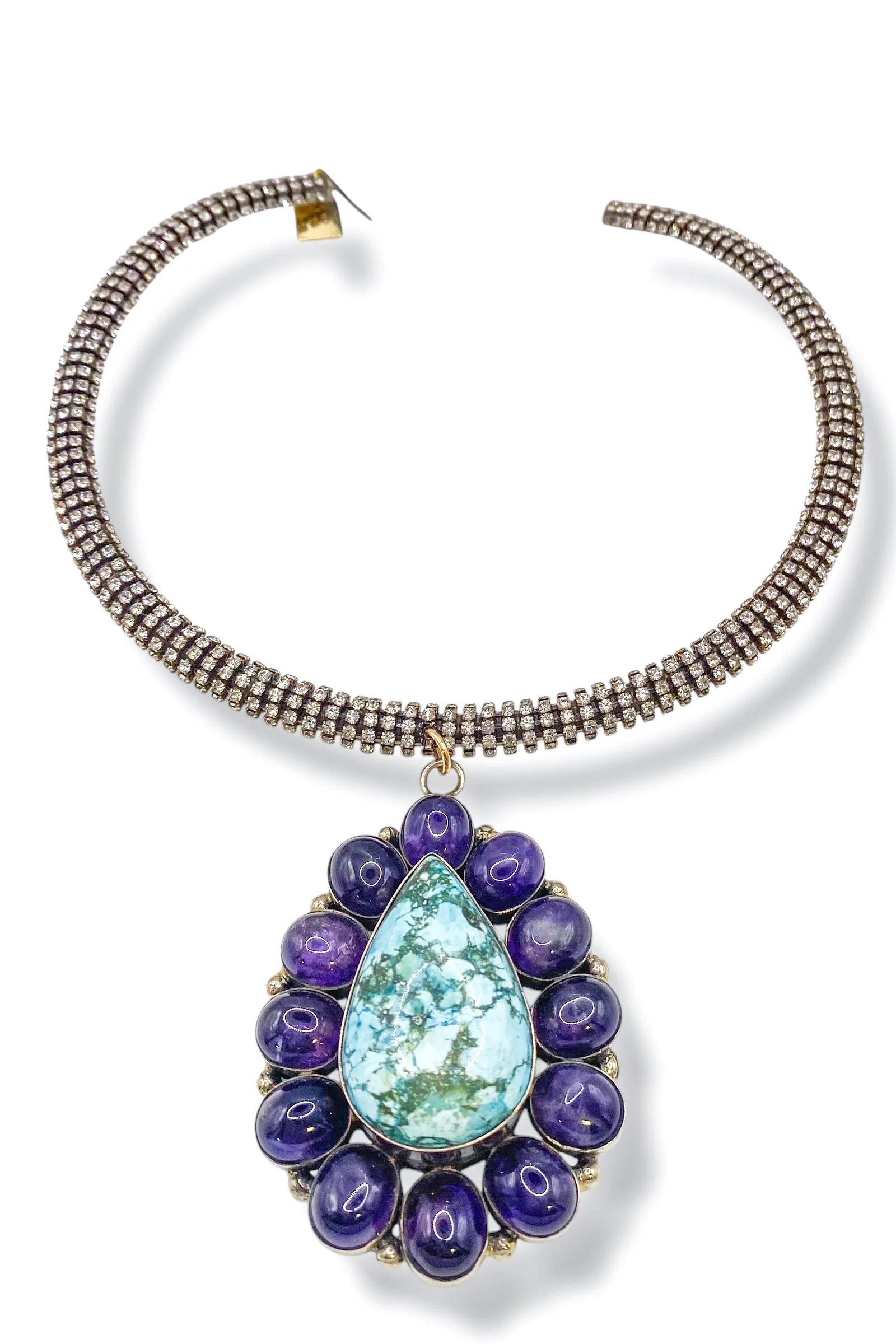 Made in the Deep South 1970s Turquoise & Amethyst 1970s Choker