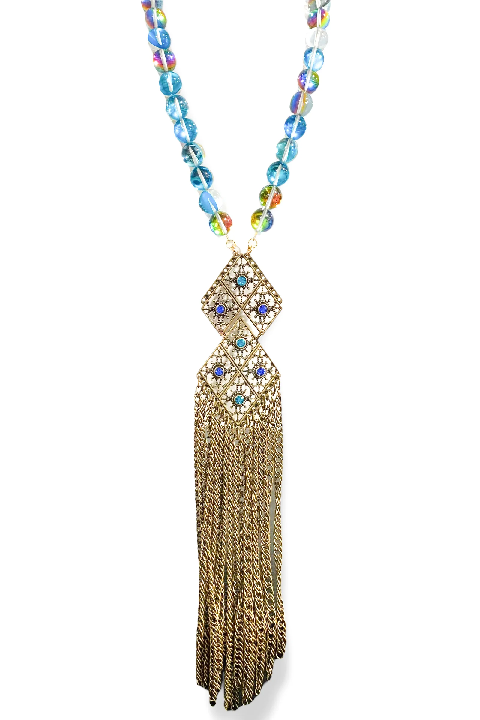 Made in the Deep South 1980s Pendant 1970s Glass Bead Necklace