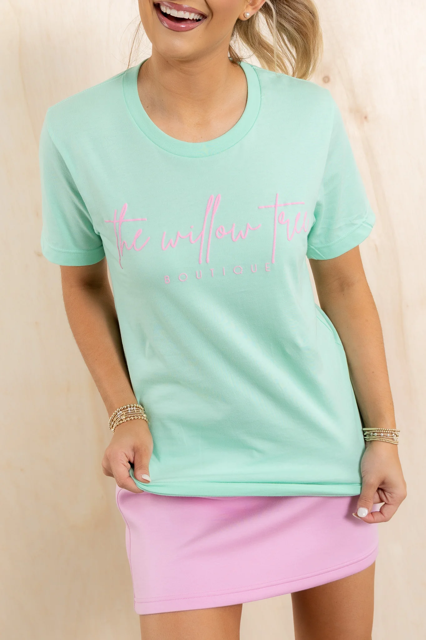 DOORBUSTER Willow Tree 2025 Mint Short Sleeve Top - Image 6