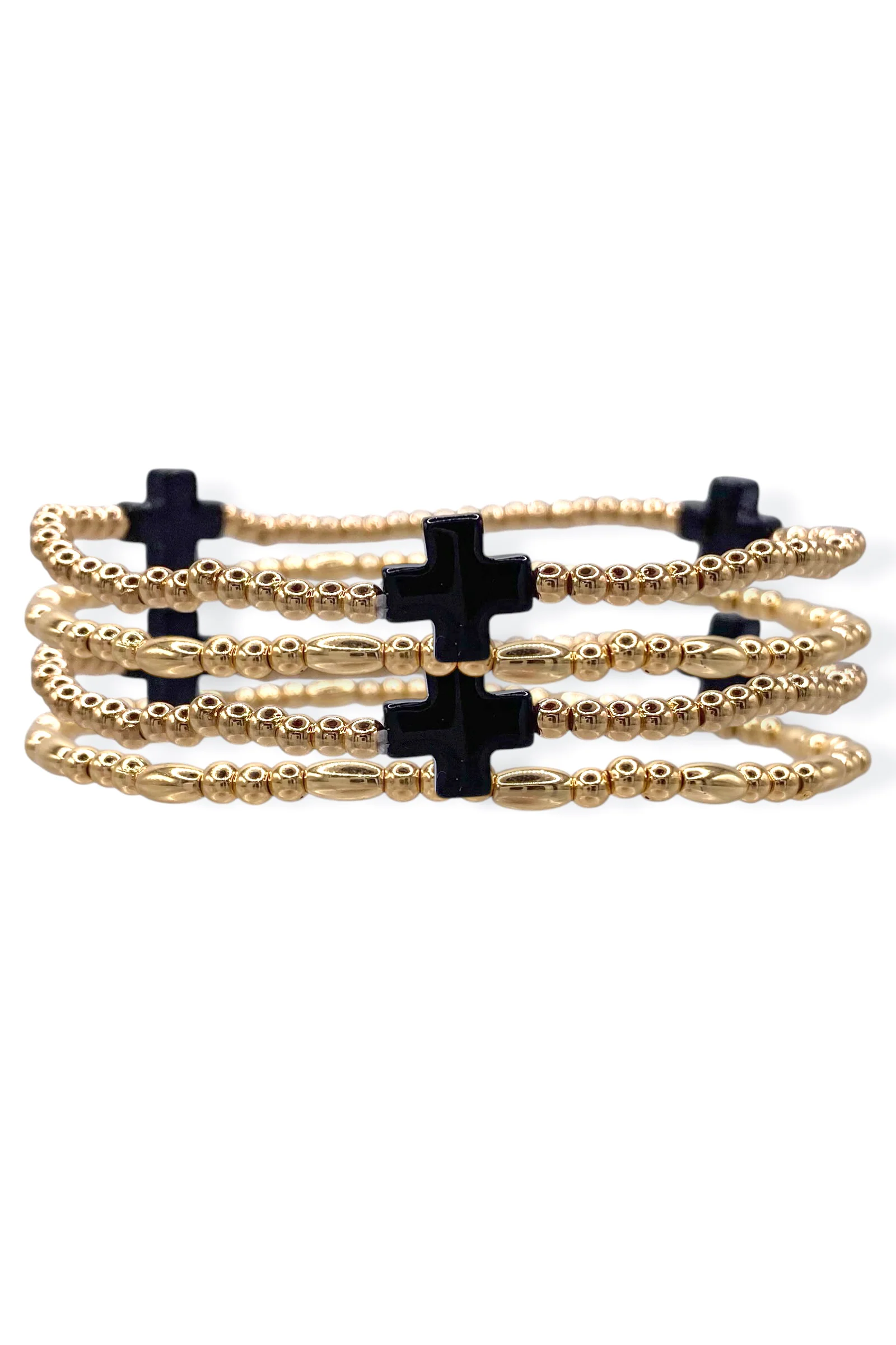Living Hope Black Cross Beaded Bracelet Set