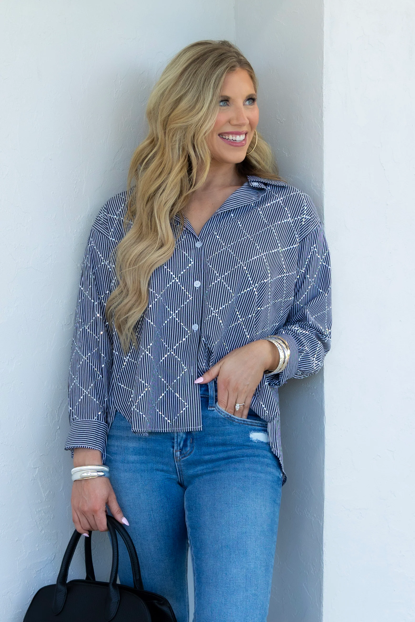 DOORBUSTER A Little Glamorous Black Long Sleeve Top - Image 4