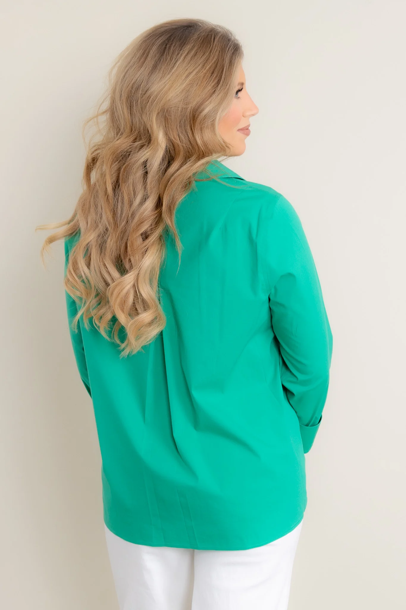 Agnes Long Sleeve Kelly Green Shirt - Image 5