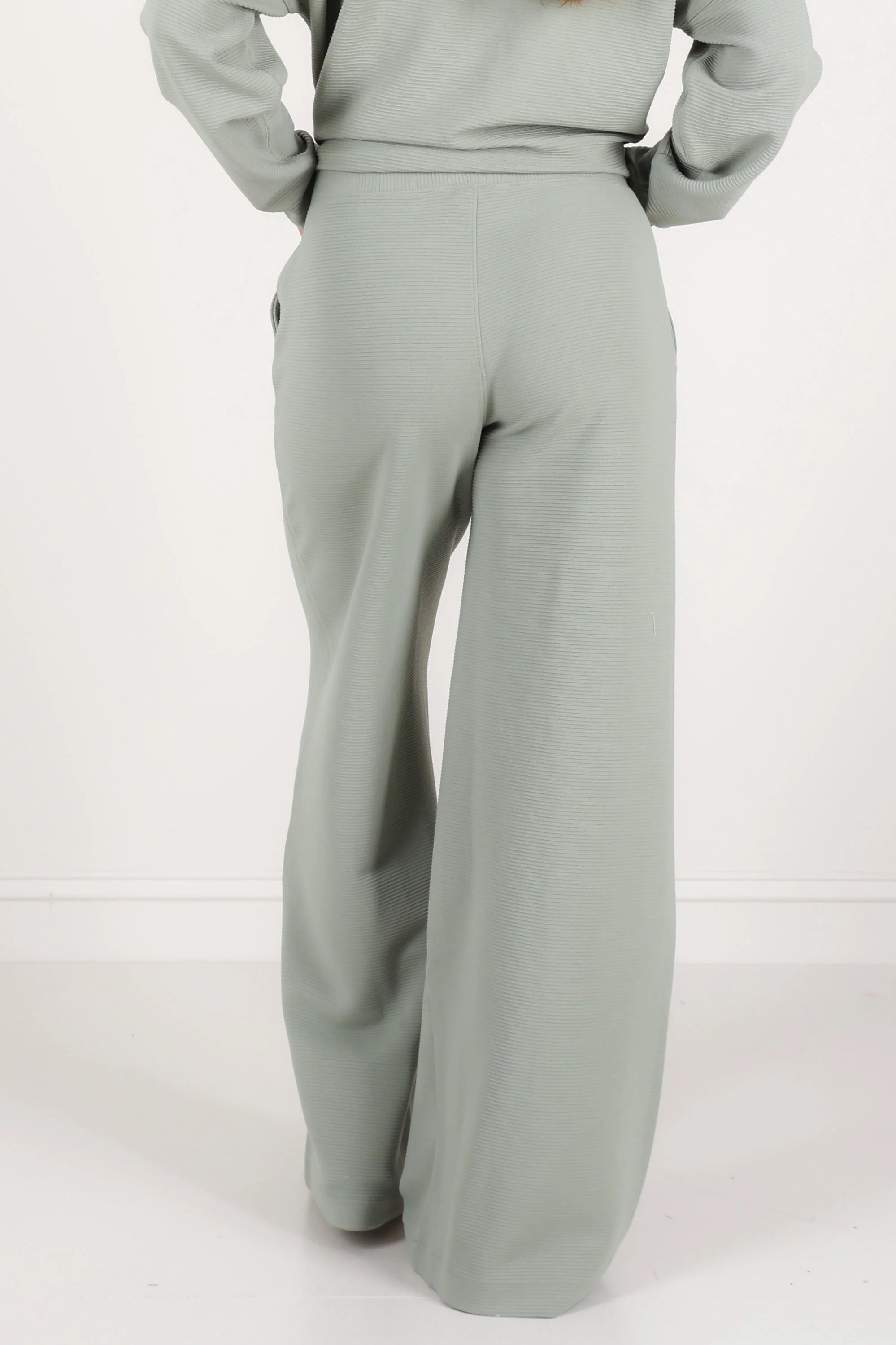 Spanx Airessentials French Ribbed Sage Brush Wide Leg Pant - Image 4