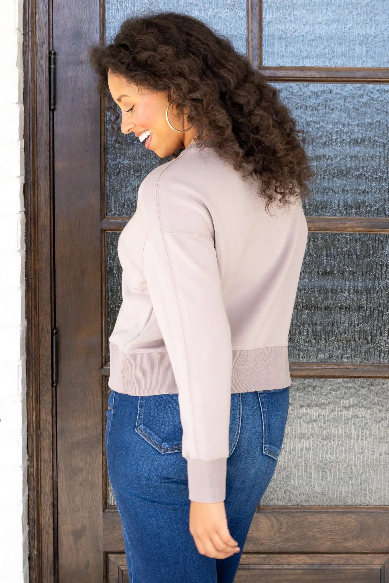 Spanx Airessentials Luxe Coastal Fog Long Sleeve Top - Image 3