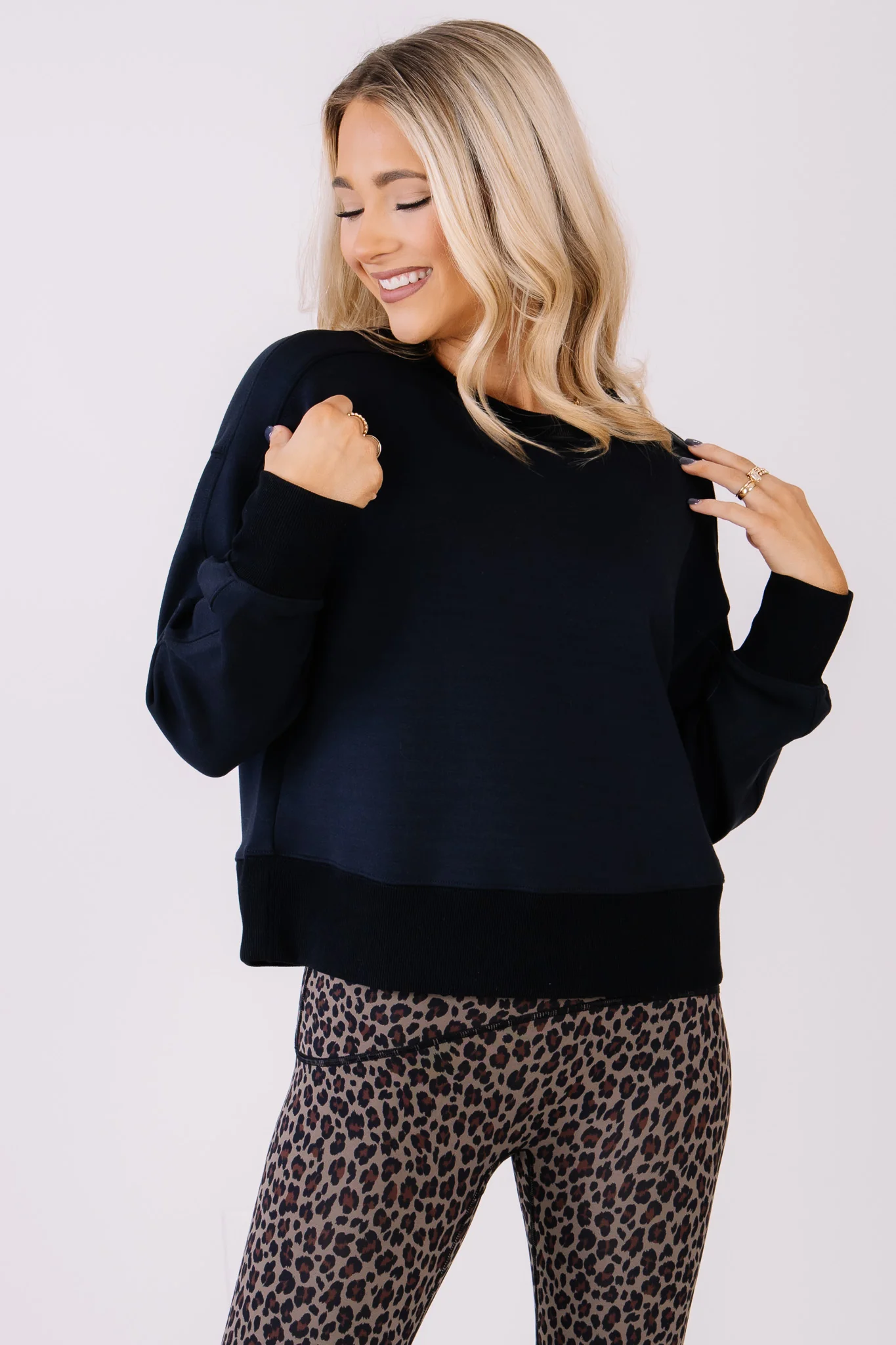 Spanx Airessentials Luxe Very Black Long Sleeve Top - Image 4