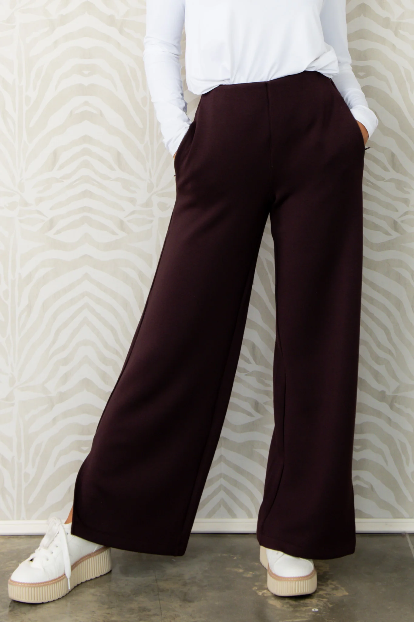 Spanx Airessentials Truffle Brown Smooth Front Wide Leg Pant - Image 2