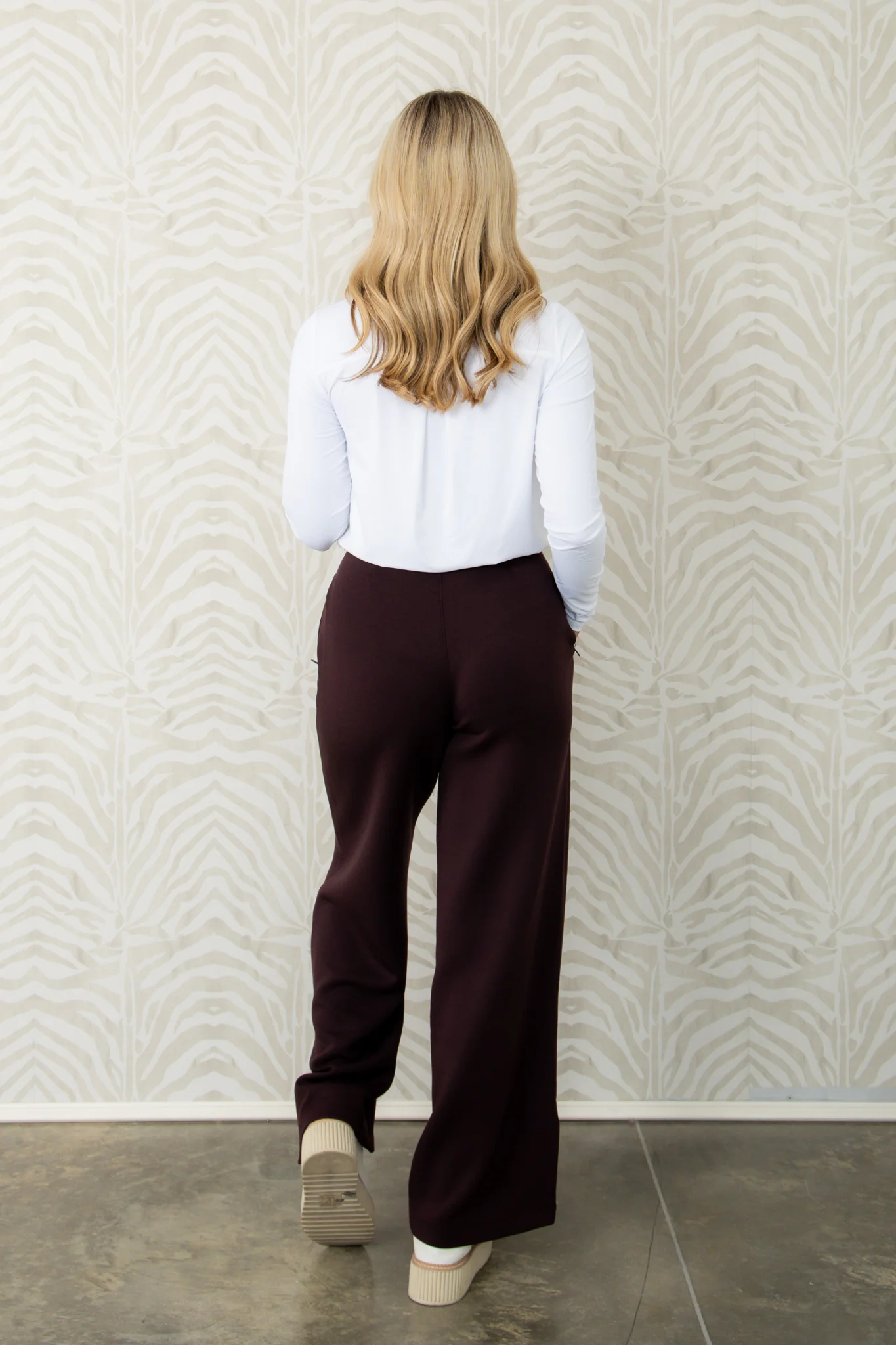 Spanx Airessentials Truffle Brown Smooth Front Wide Leg Pant - Image 5