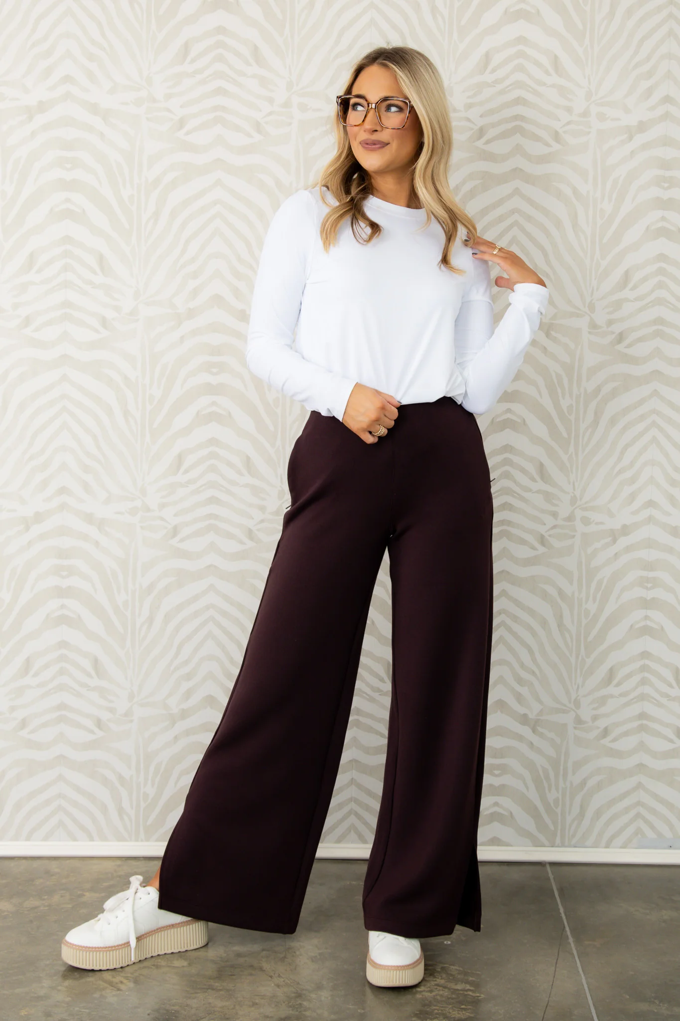 Spanx Airessentials Truffle Brown Smooth Front Wide Leg Pant - Image 6