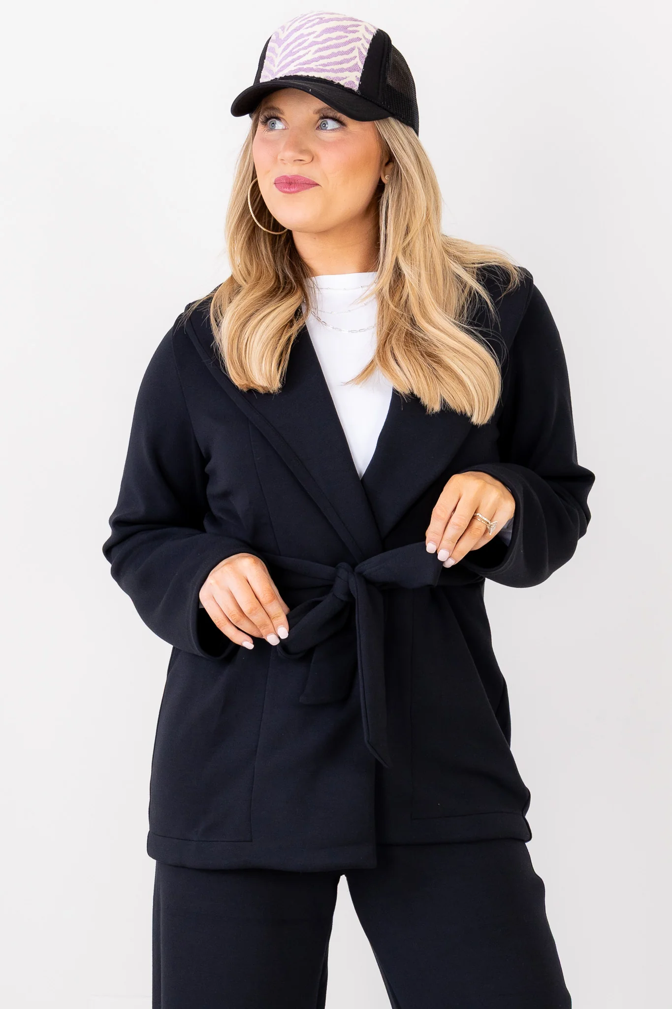 Spanx Airessentials Very Black Luxe Wrap Long Sleeve Cardigan